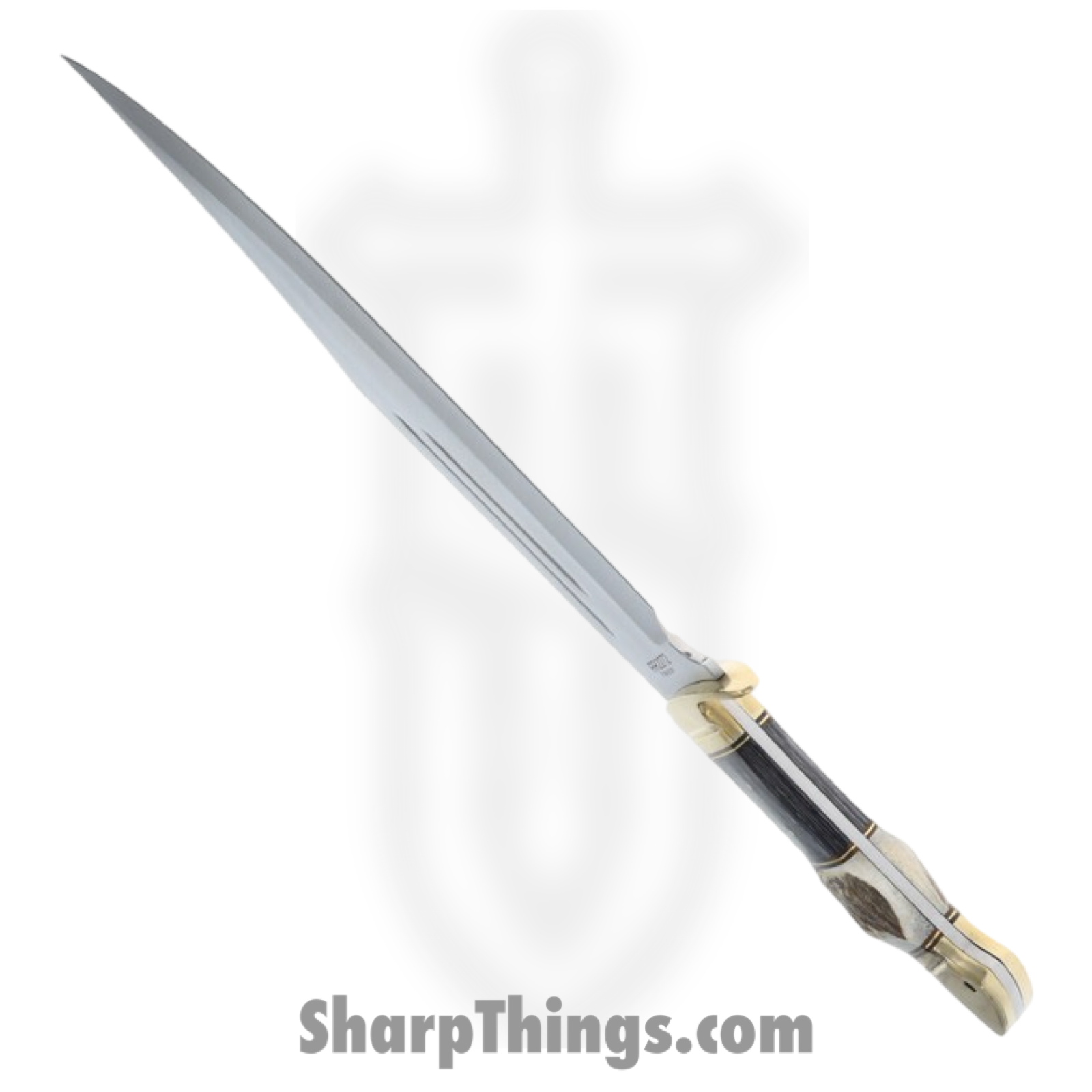 Rough Ryder - RR2272 - Bowie - Fixed Blade Knife - 420 SS Satin Bowie - Stag/Pakkawood - Black White - Image 3