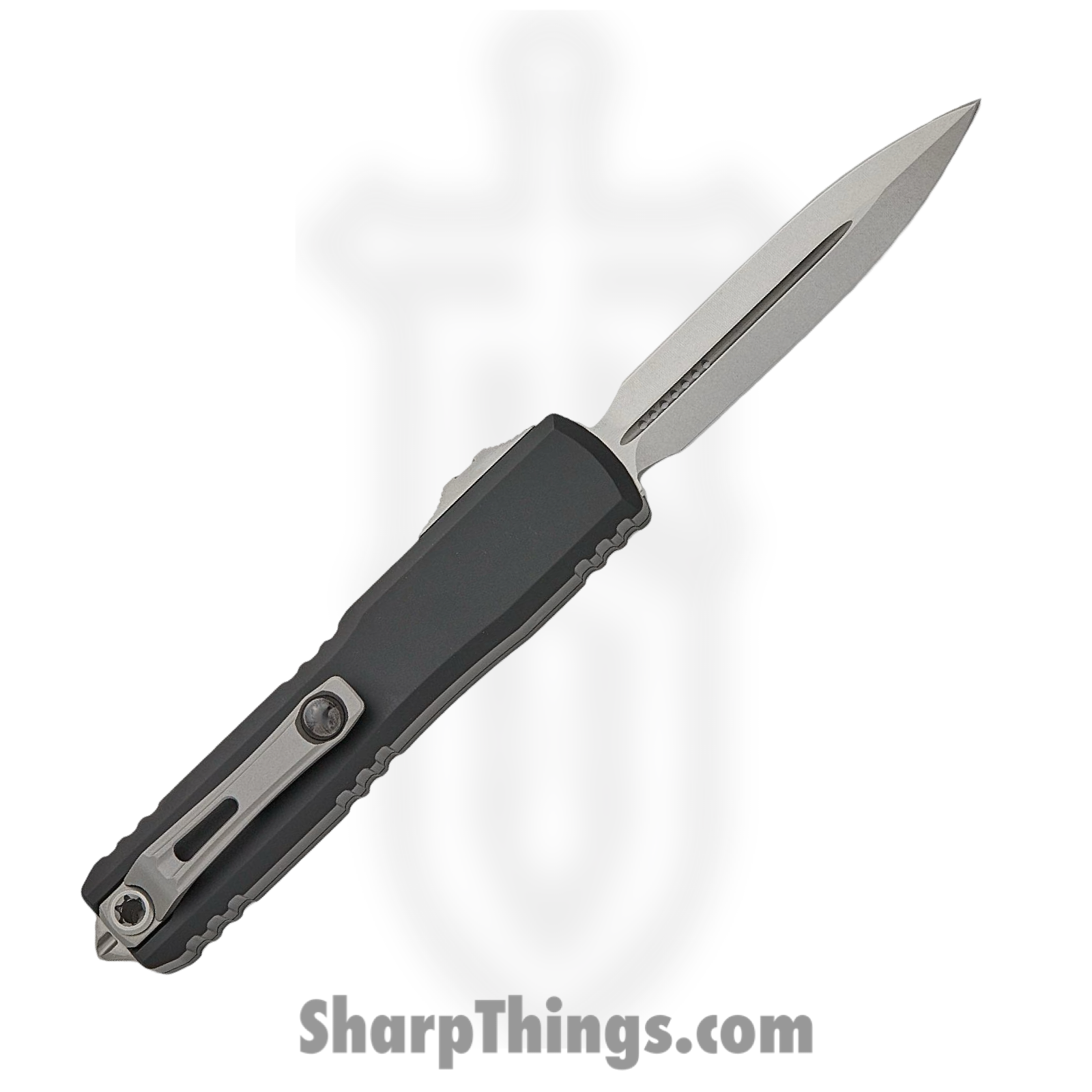 Microtech - 1122-10 - Ultratech ZBT - OTF Auto - M390MK Stonewash Dagger - Aluminum - Black - Image 2
