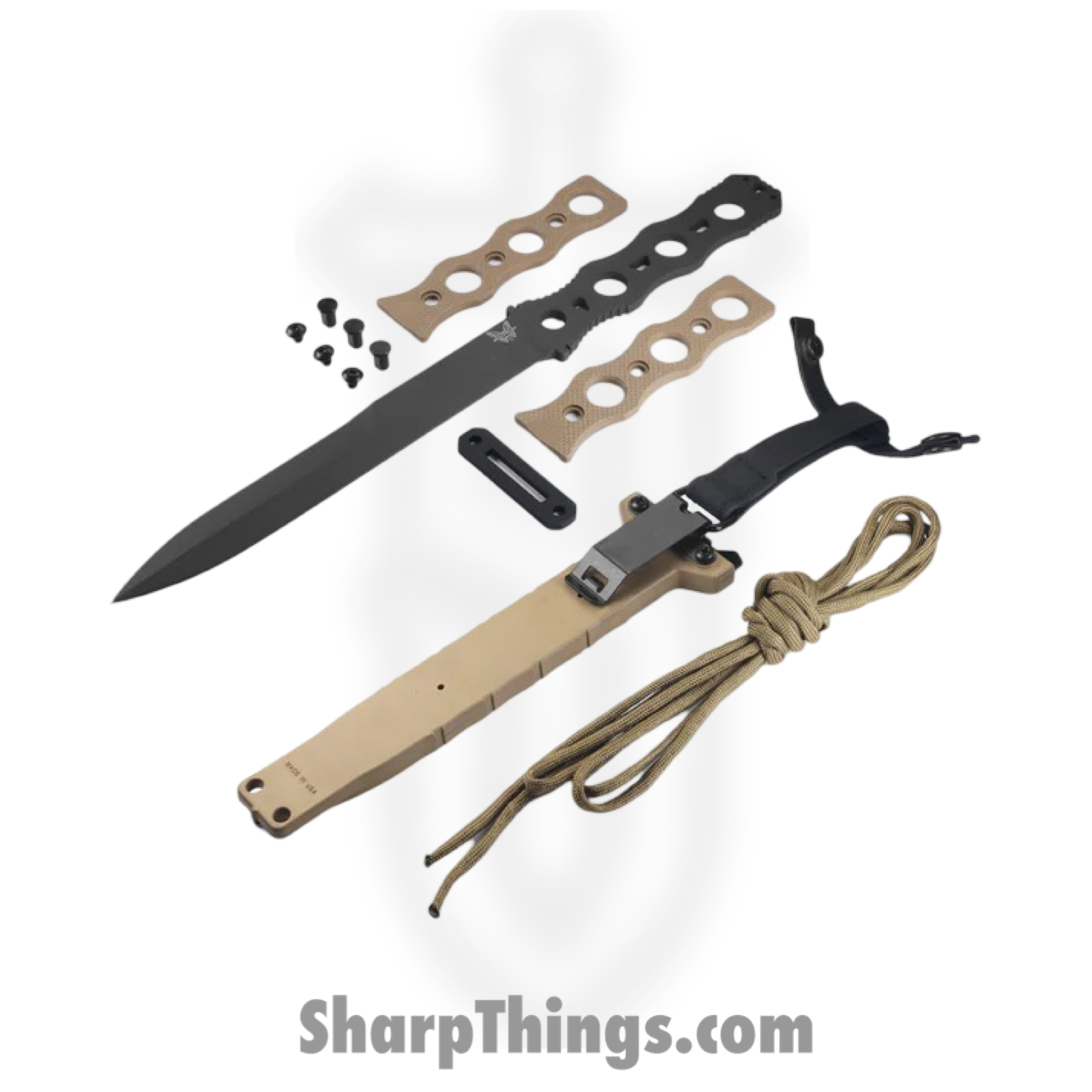 Benchmade - 185BK - SOCP Fixed Blade - Fixed Blade Knife - CPM 3V Coated D/E - G10 - Black - Image 5