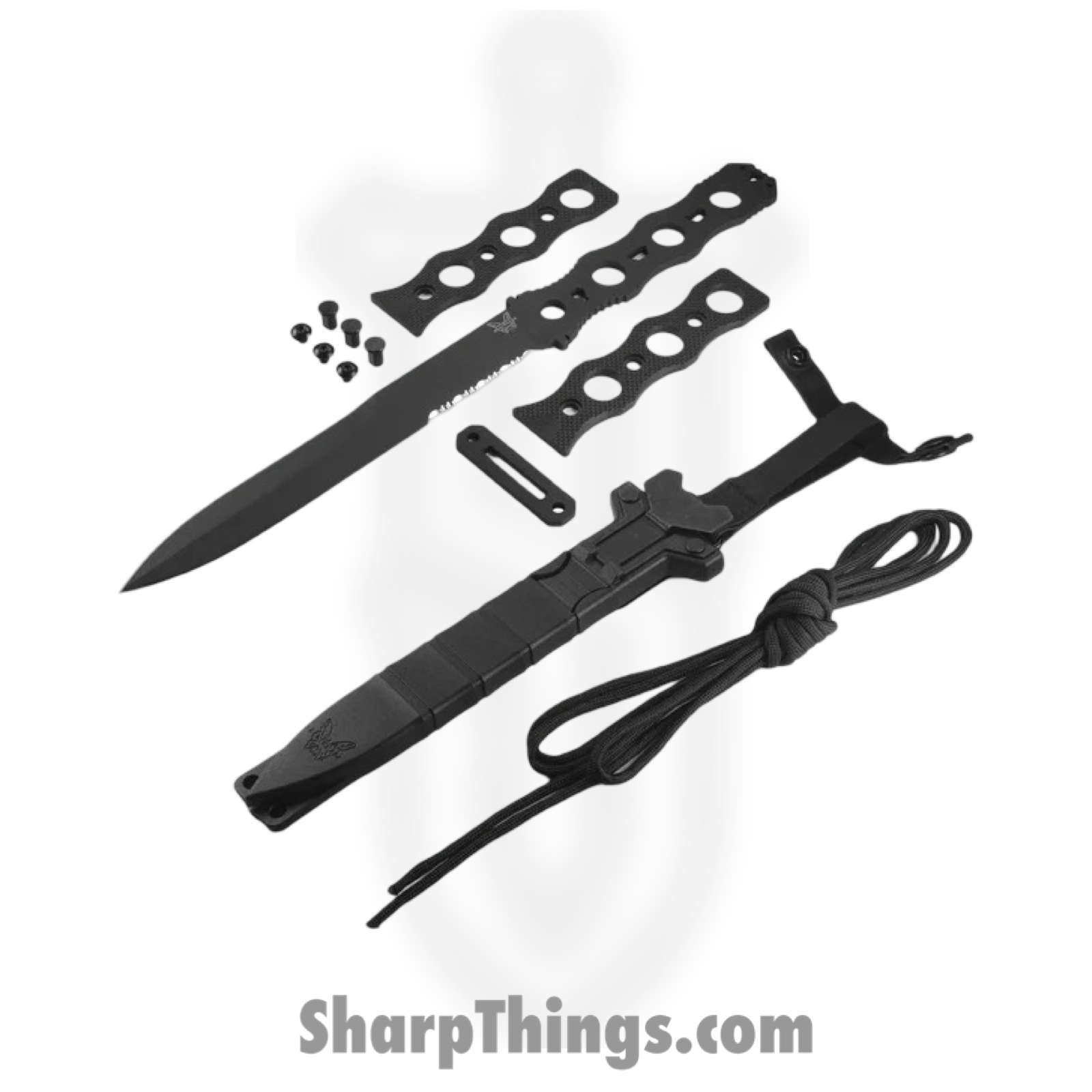 Benchmade - 185SBK - SOCP P/S - Fixed Blade Knife - CPM 3V Coated Dagger - G10 - Black - Image 5
