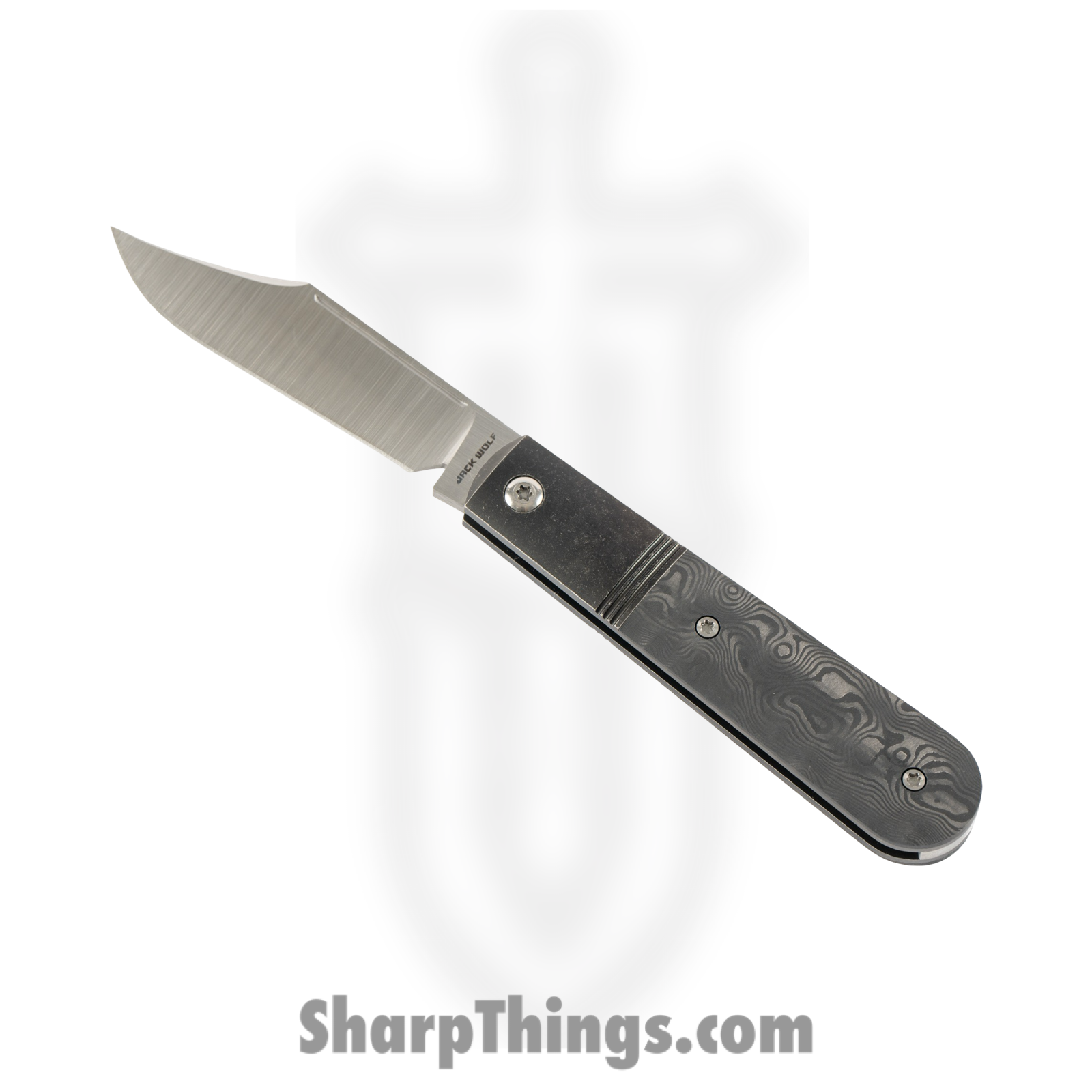 Jack Wolf Knives - BIGBR-02-FC-BLK-DUN - Big Bro Jack - Folding Knife - S90V Satin Clip Point - FatCarbon - Black Dunes