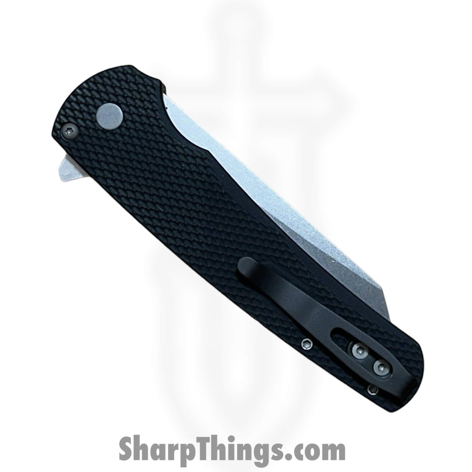 ProTech - 5405 - Malibu - Folding Knife - CPM MagnaCut Stonewash Reverse Tanto - Textured Aluminum - Black - Image 4