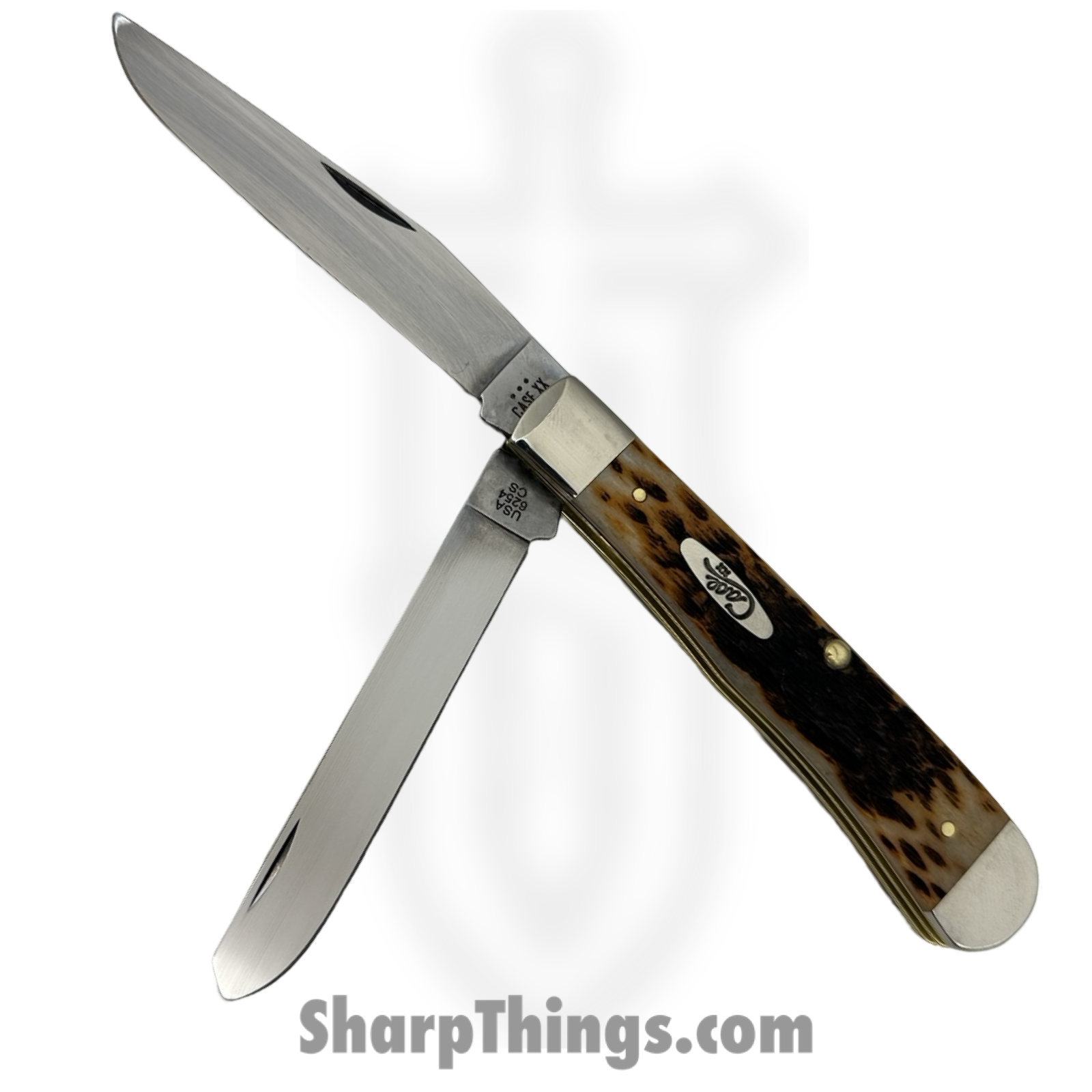 Case Cutlery - 00163 - Trapper - Folding Knife - Carbon Steel Polished Multi - Bone - Amber