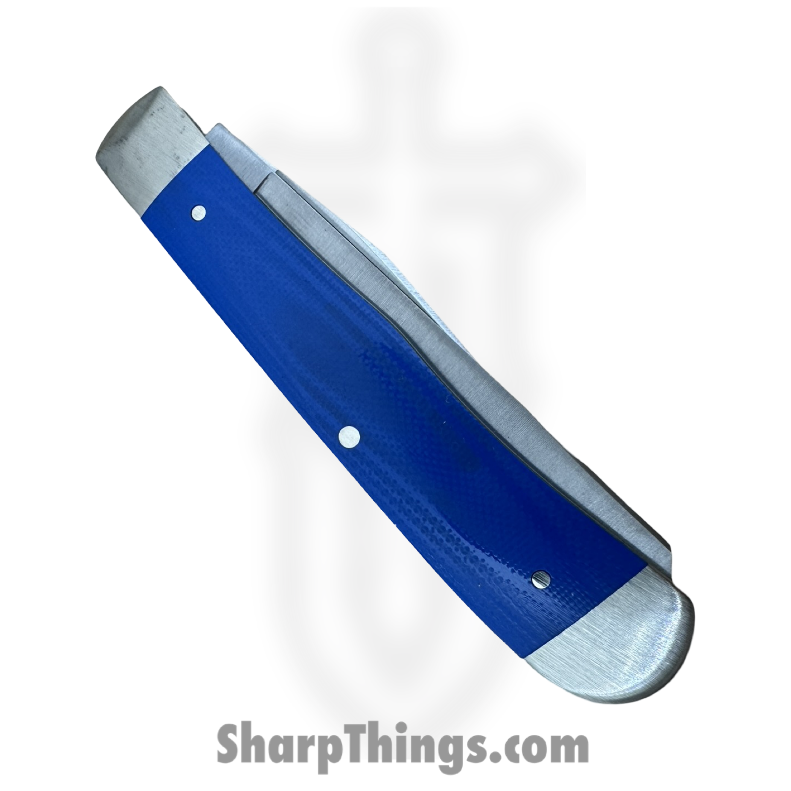 Case Cutlery - CA16750 - Trapper - Folding Knife - Carbon Steel Polished Clip Spey - Smooth G10 - Blue - Image 3