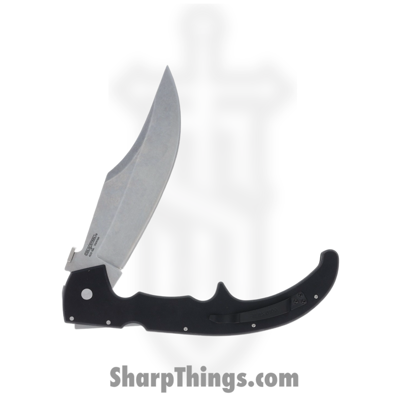 Cold Steel - CS62MGC - XL Espada - Folding Knife - AUS-10A Stonewash Clip Point - G10 - Black - Image 4