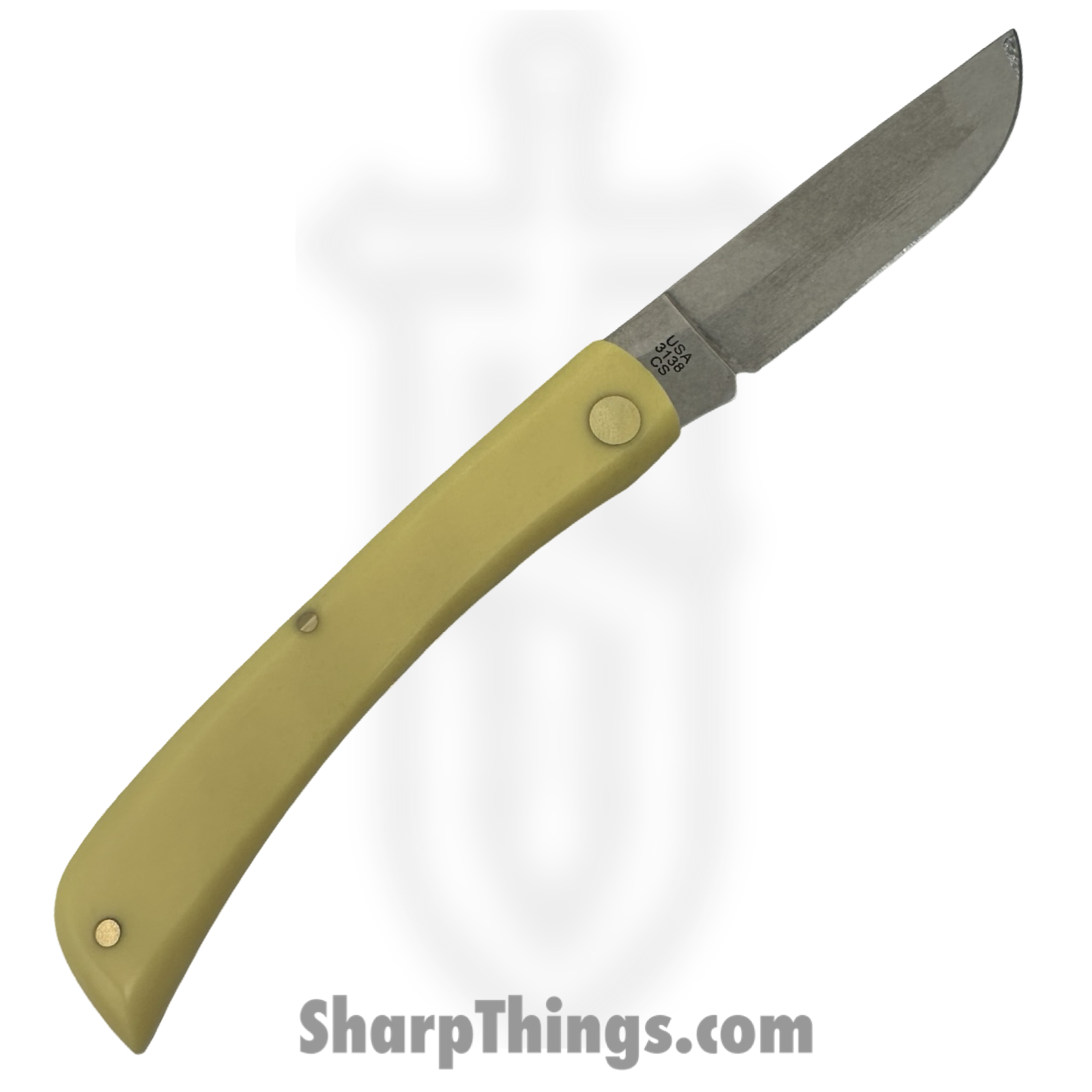 Case Cutlery - CA00038 - Sod Buster - Folding Knife - Tru-Sharp™ Stainless Natural Skinner - Synthetic Smooth - Yellow - Image 3