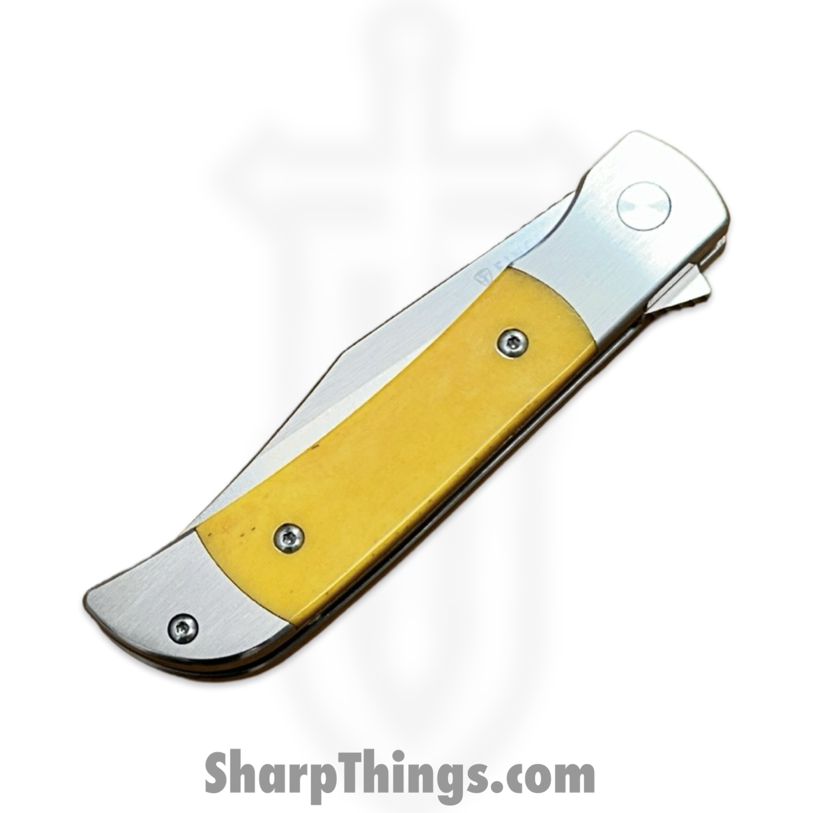 Finch Knife Co. - FL354 - Frog Leg - Folding Knife - 154CM Satin Clip Point - Smooth Ox Bone - Sunkiss - Image 2