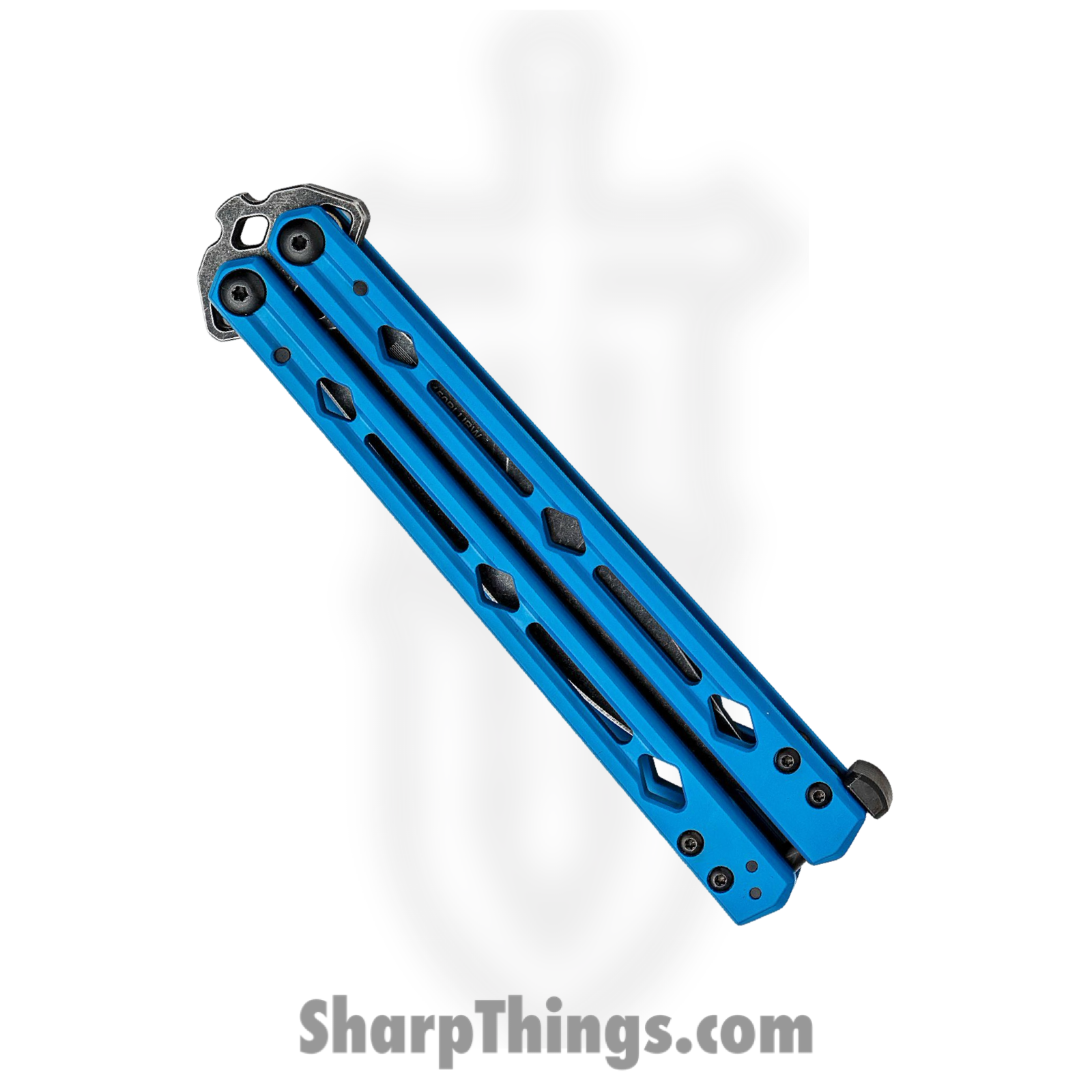Kershaw - KS5150BLUBW - Lucha - Balisong - 14C28N Blackwash Clip Point - Stainless Steel - Blue - Image 4