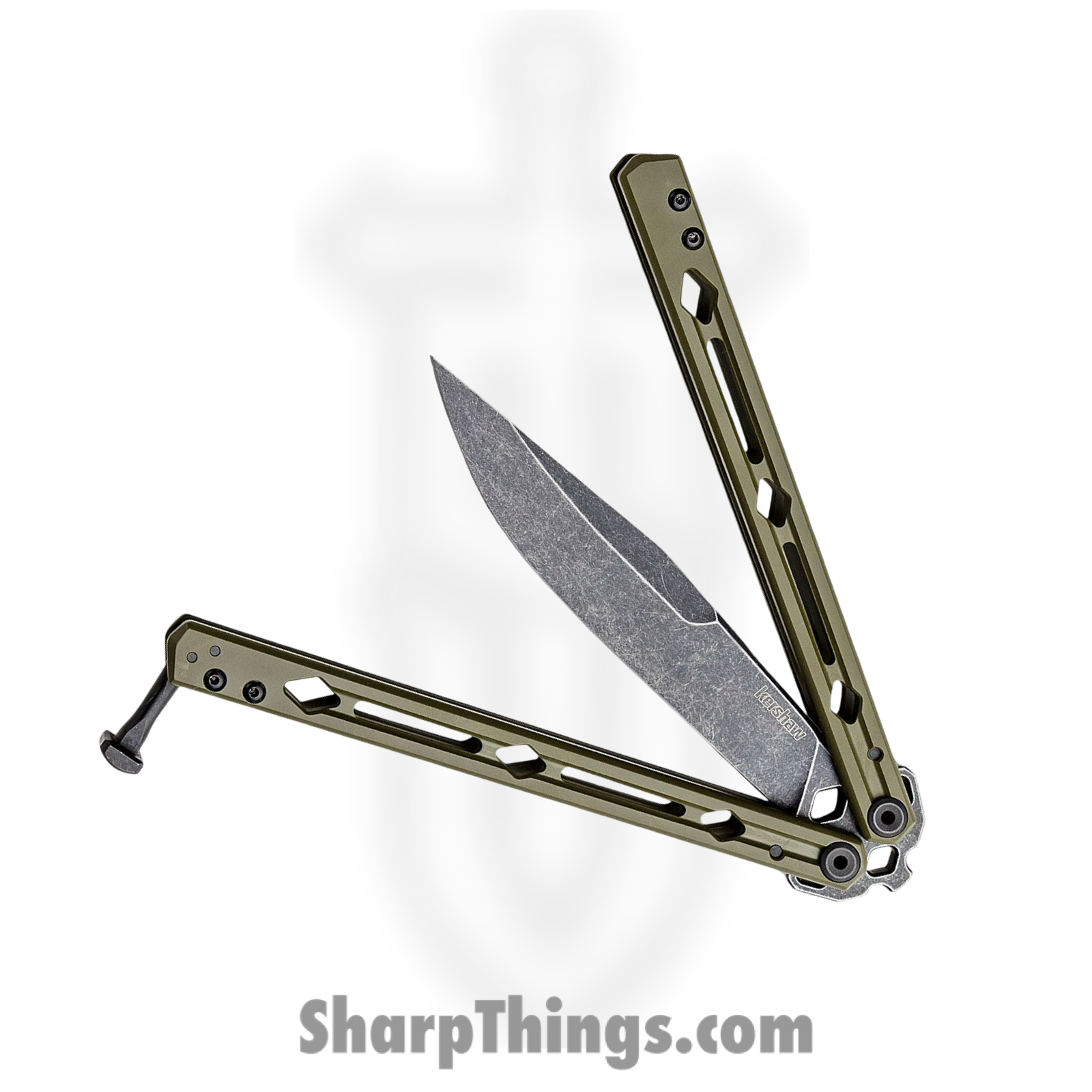 Kershaw - 5150RDBW - Lucha - Balisong - 14C28N Blackwash Clip Point - Steel - Red - Image 3