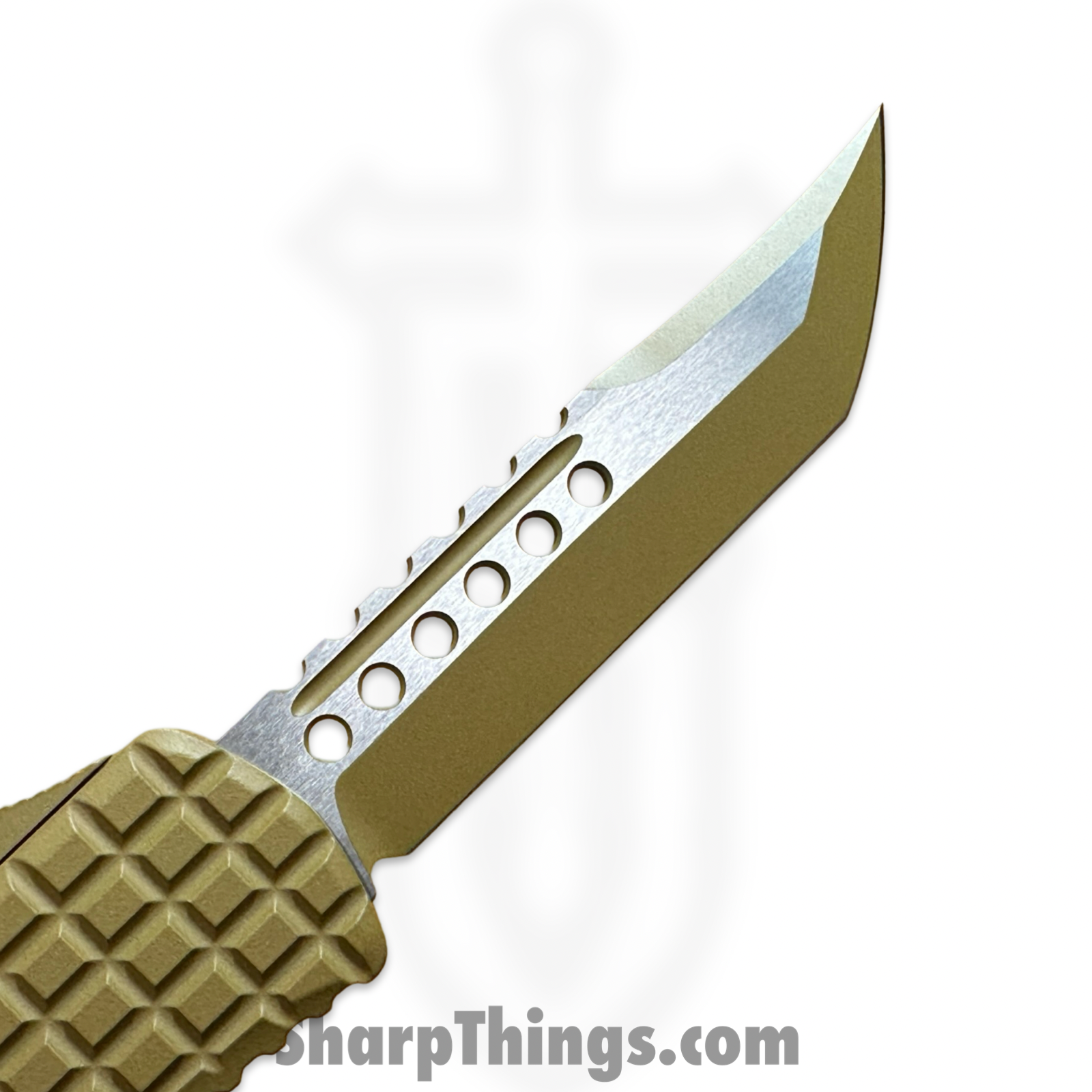 Microtech - 919-1FRCRAS - Signature Series Hera - OTF Auto - Cerakote RAL-800 Hellhound Tanto - 6061-T6 Aluminum - Tan - Image 7