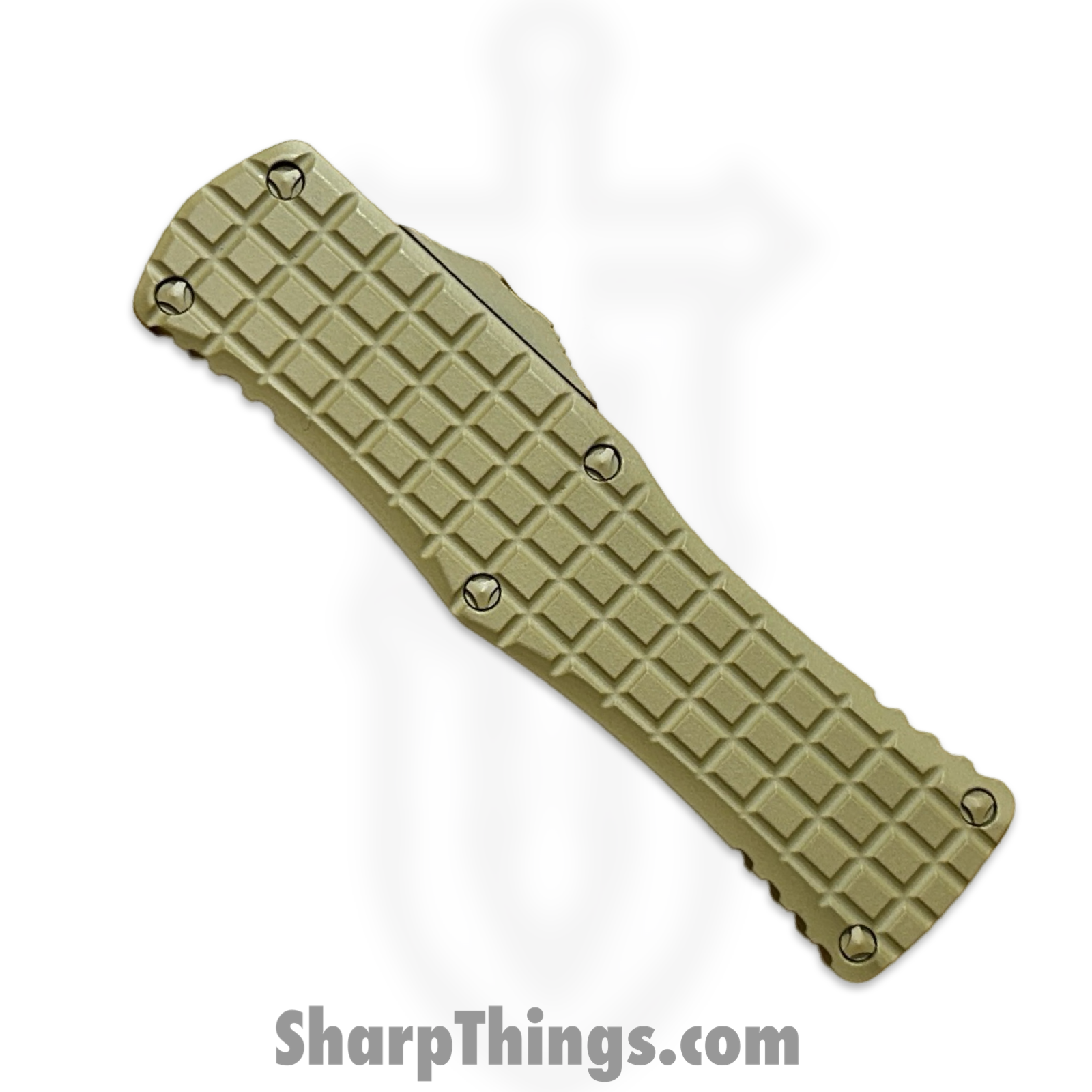 Microtech - 919-1FRCRAS - Signature Series Hera - OTF Auto - Cerakote RAL-800 Hellhound Tanto - 6061-T6 Aluminum - Tan - Image 3