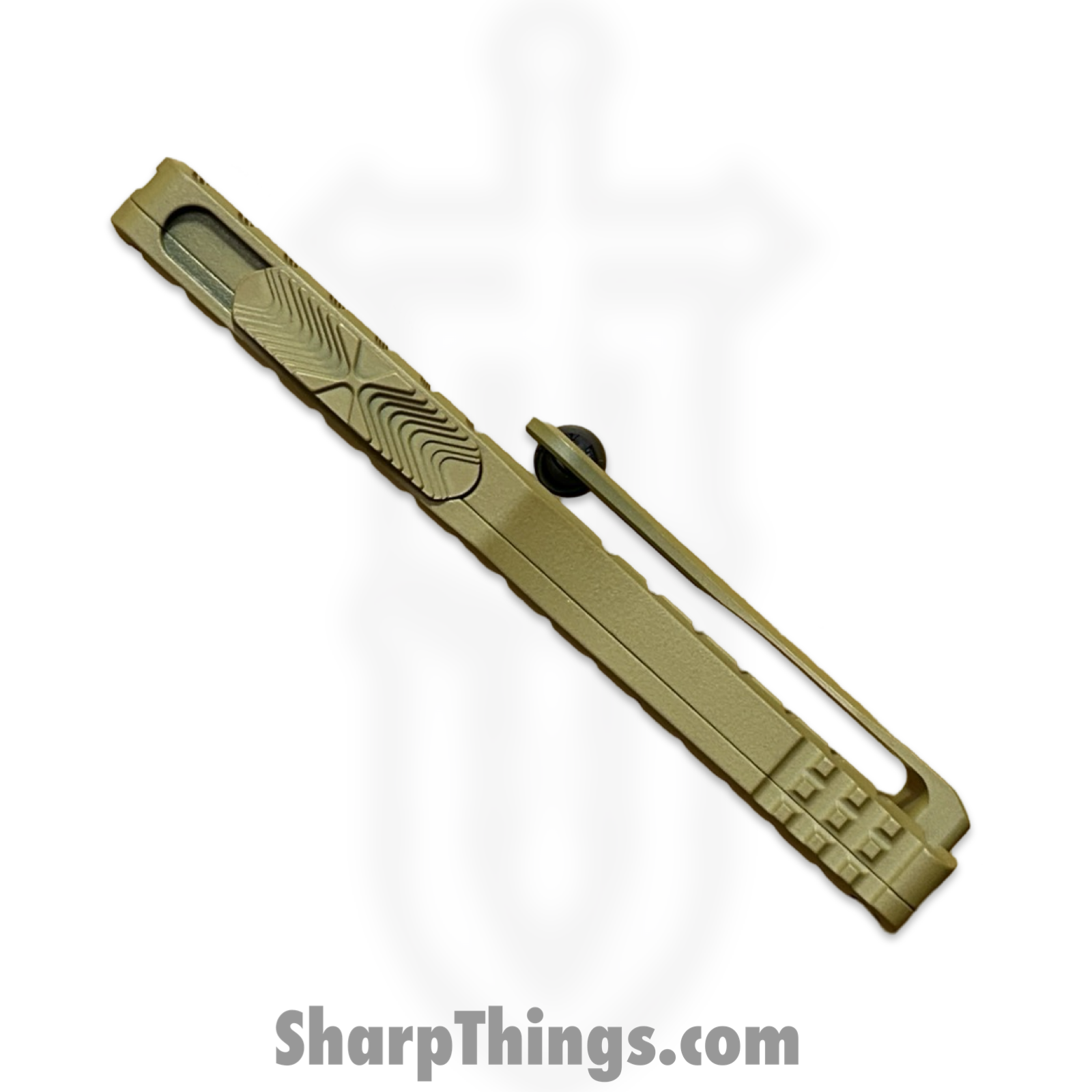 Microtech - 919-1FRCRAS - Signature Series Hera - OTF Auto - Cerakote RAL-800 Hellhound Tanto - 6061-T6 Aluminum - Tan - Image 5