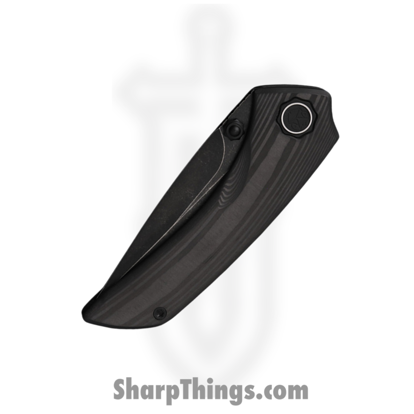 Poikilo Blade - PBTUS1CF - Tuna S1 - Folding Knife - Bohler M398 Dark Stonewash Tanto - Wood Grain Carbon Fiber - Black - Image 3