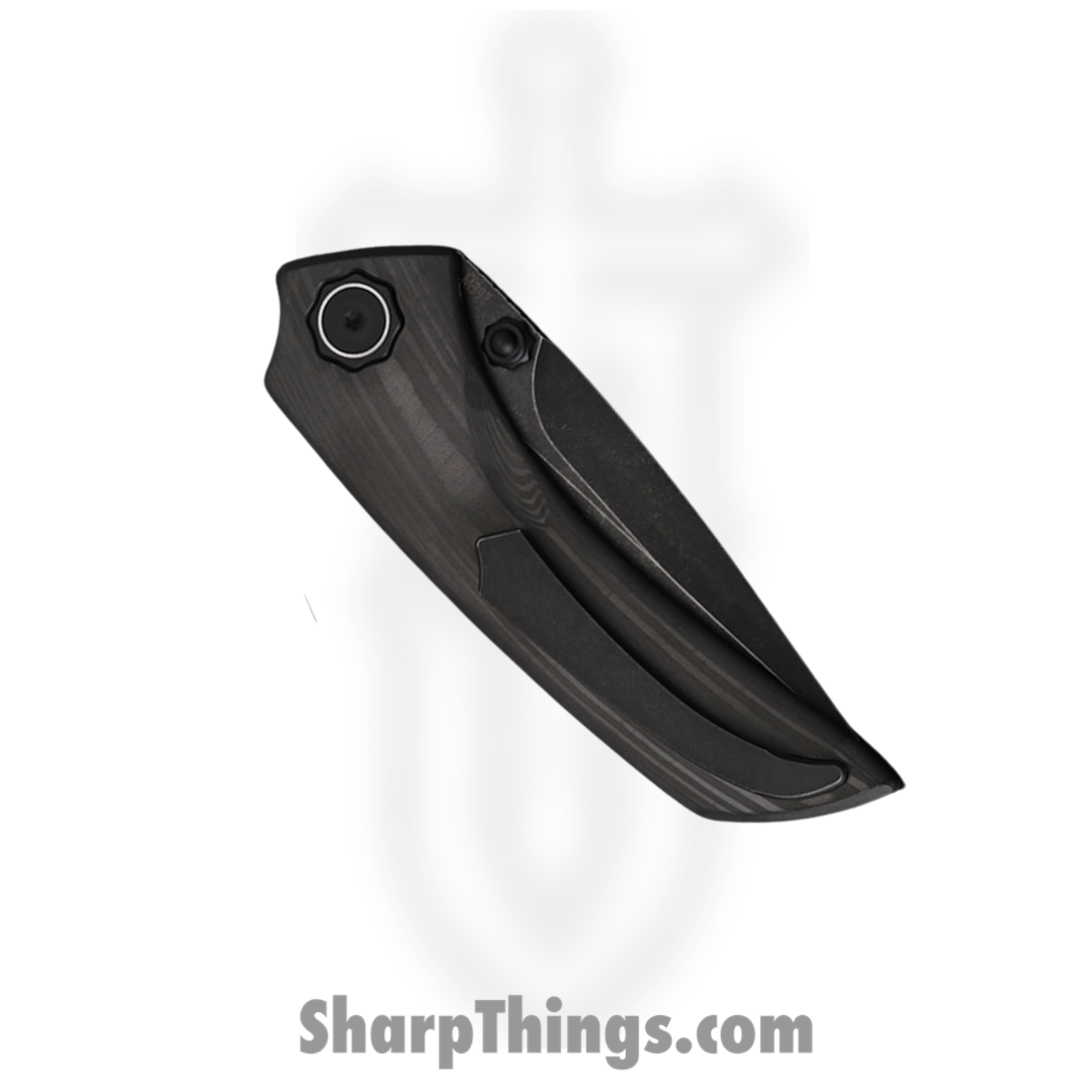 Poikilo Blade - PBTUS1CF - Tuna S1 - Folding Knife - Bohler M398 Dark Stonewash Tanto - Wood Grain Carbon Fiber - Black - Image 4