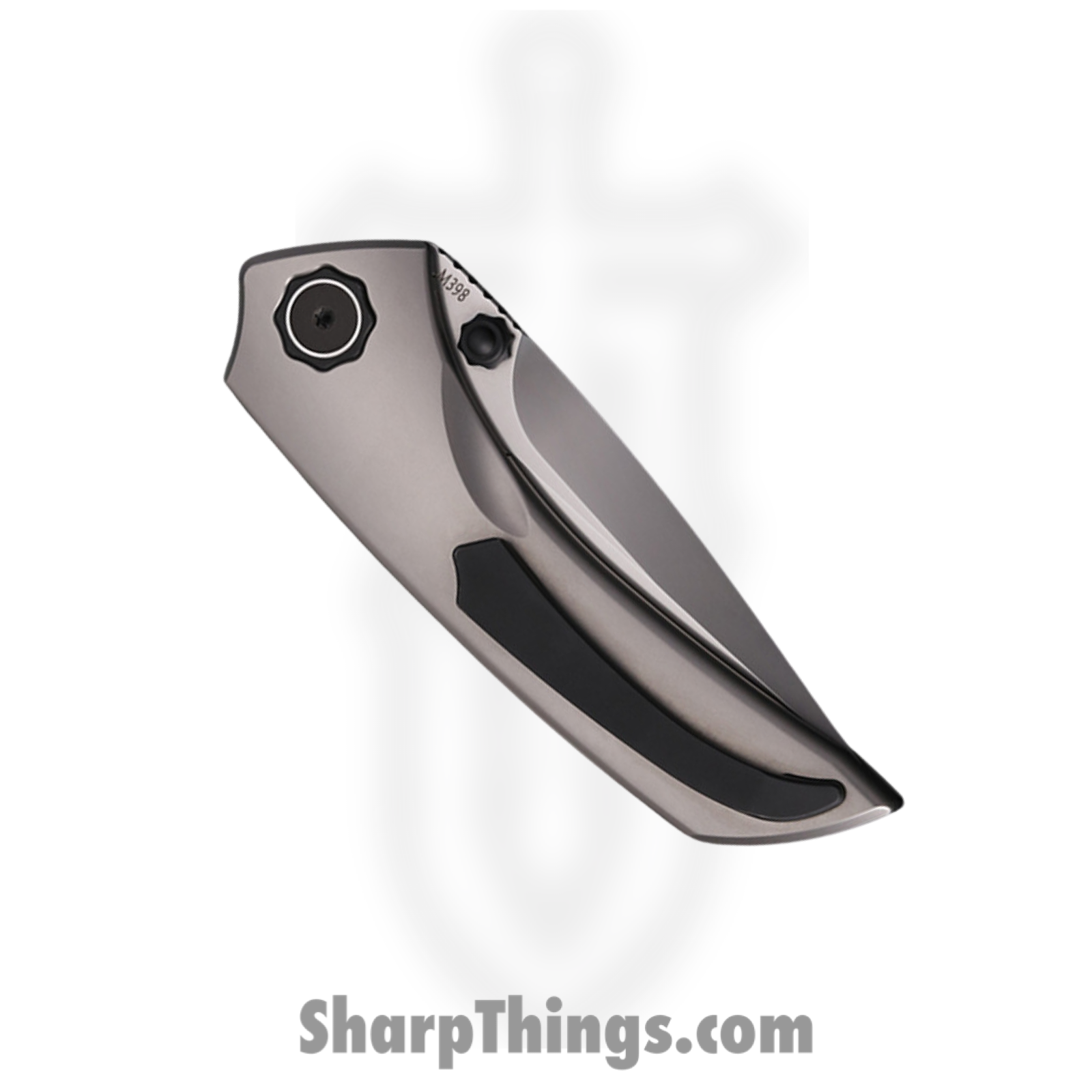 Poikilo Blade - PBTUS2TI - Tuna S2 - Folding Knife - Bohler M398 Pearlescent Stonewash Tanto - Titanium - Natural - Image 4