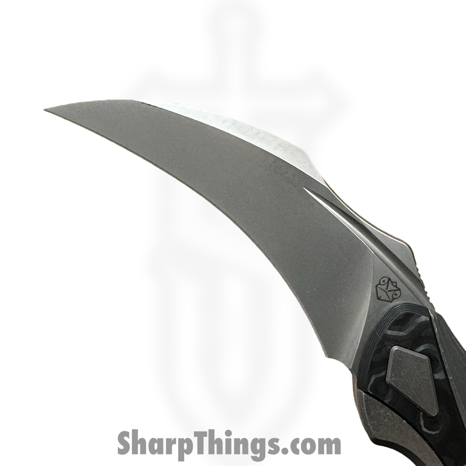 Poikilo Blade - PBTD - Thorny Devil - Folding Knife - Bohler M398 Dark Stonewash Hawksbill - Titanium Fat Carbon Fiber Inlays - Black - Image 10