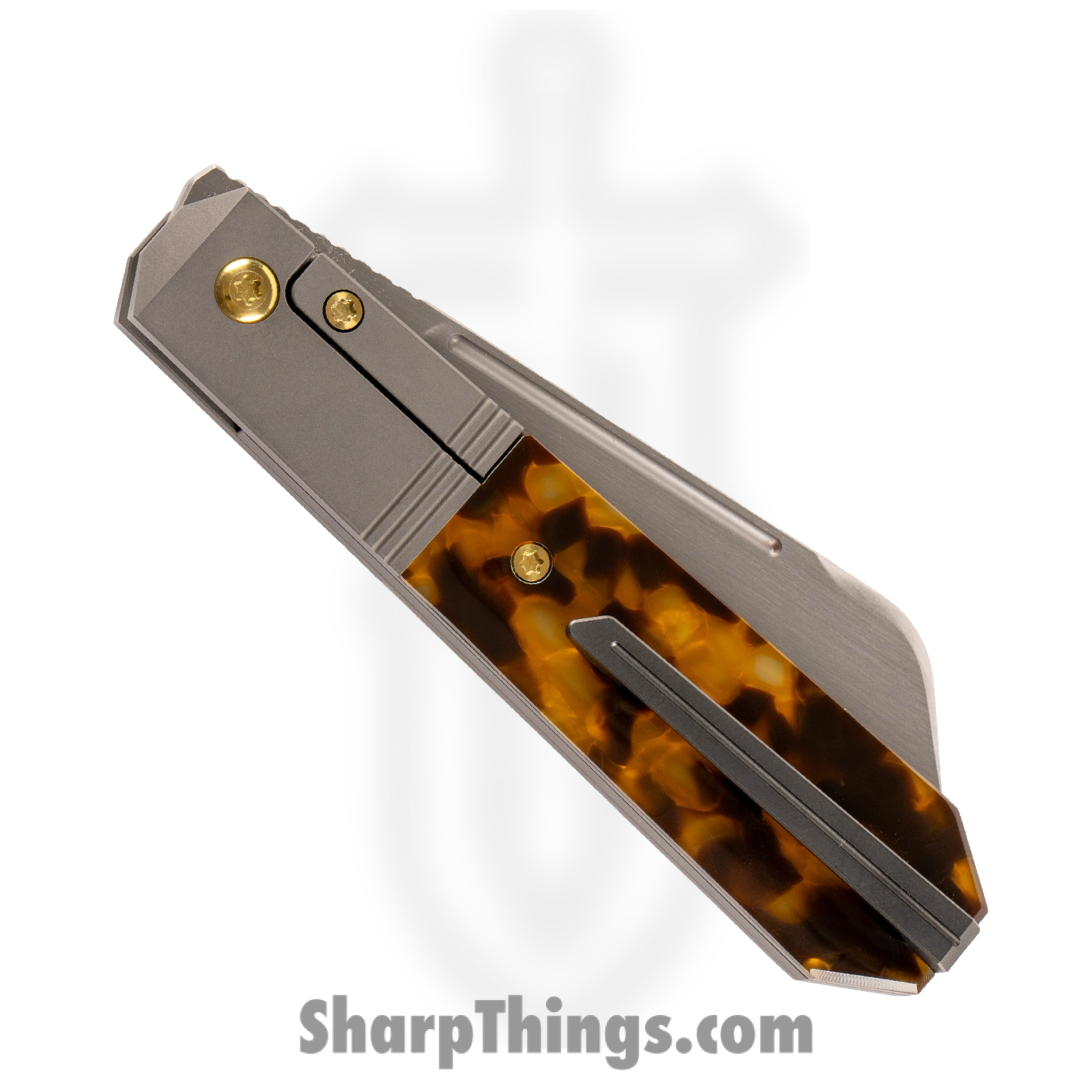 Jack Wolf Knives - AFTER-02-KIR-TOR-SHL - After Hours Jack - Folding Knife - S90V Satin Barlow - Kirinite - Tortoise Shell - Image 4