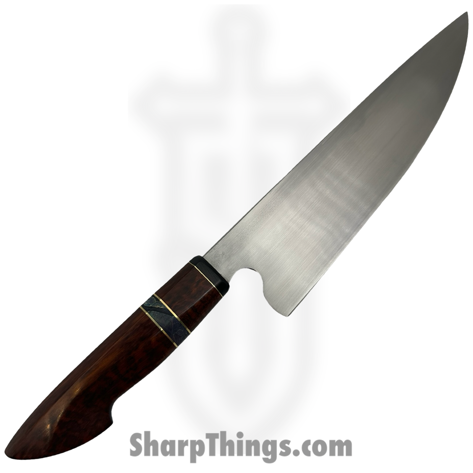 Royalty Rings Co. - RRC-WChef-02 - Western Chef - Fixed Blade Knife - AEB-L Satin Drop Point - Snakewood - Blue/Black/Bronze/Brown - Image 2