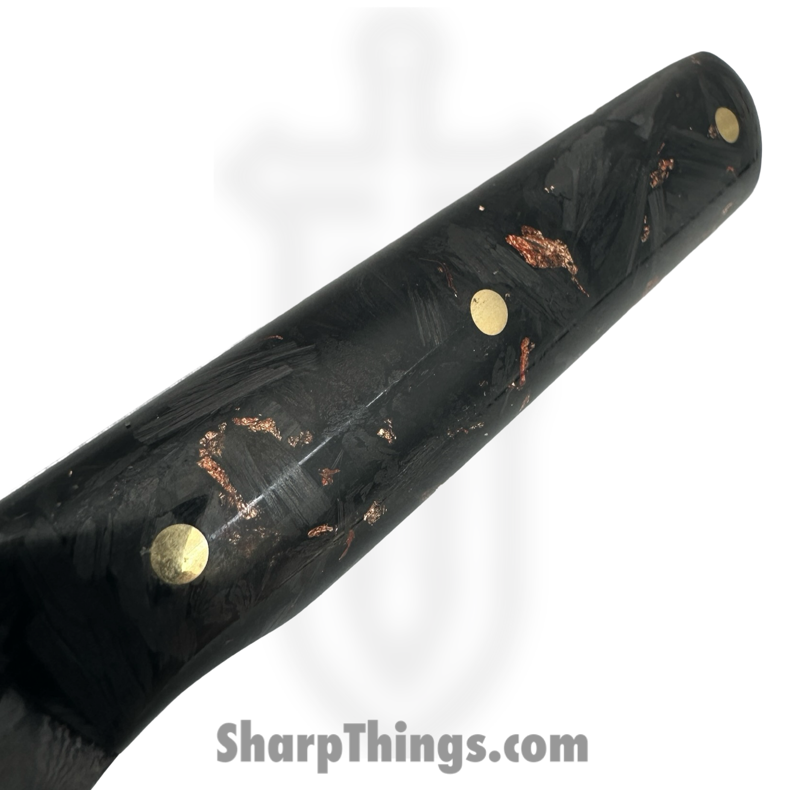 Royalty Rings Co. - RRC-Fldpet-01 - Feild petty - Fixed Blade Knife - Baker Forge Copper Mai Damascus Drop Point - Carbon Fiber - Black/Copper - Image 4