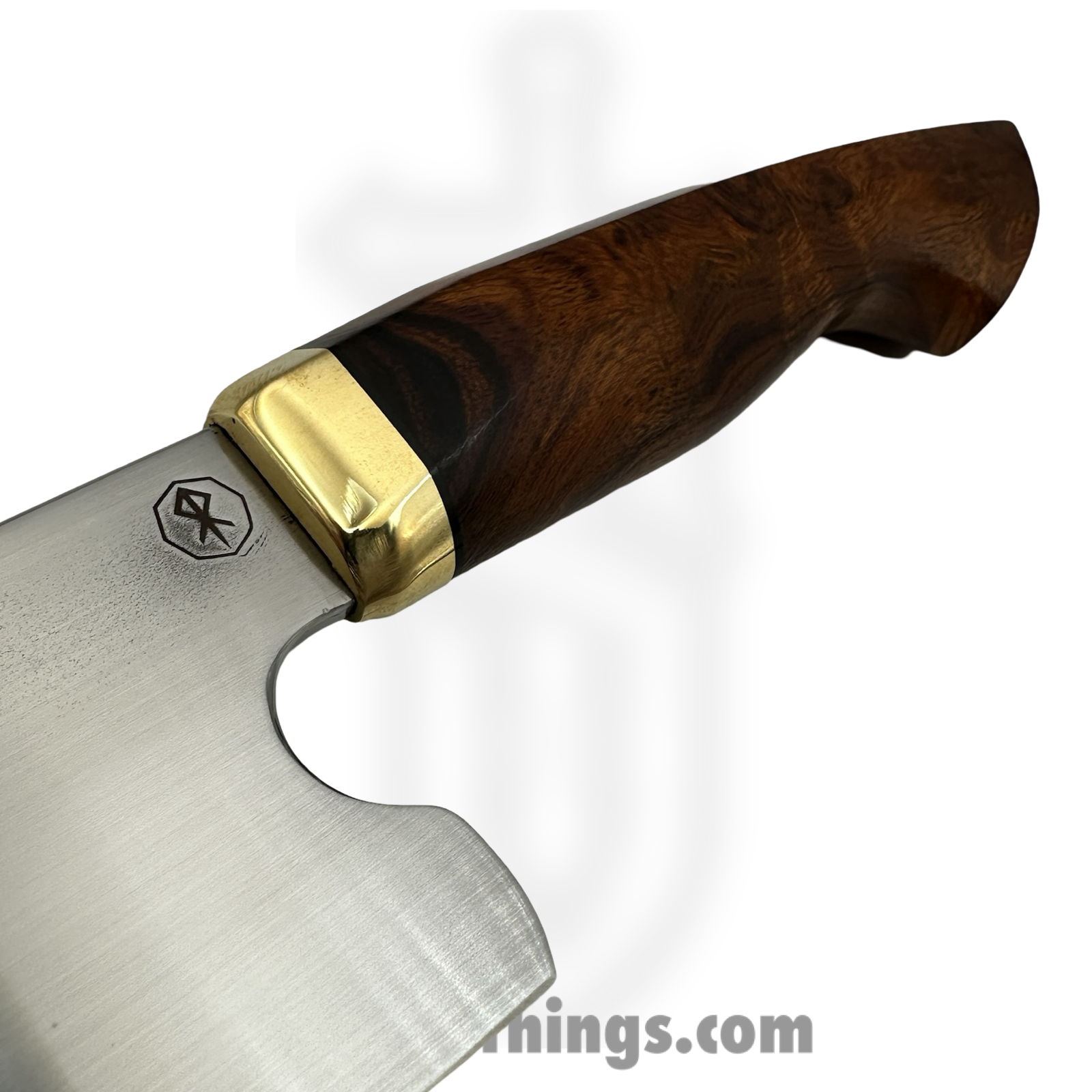Royalty Rings Co. - RRC-Gyuto-01 - Gyuto - Fixed Blade Knife - AEB-L Satin Gyuto - Ironwood - Brown/Bronze - Image 4