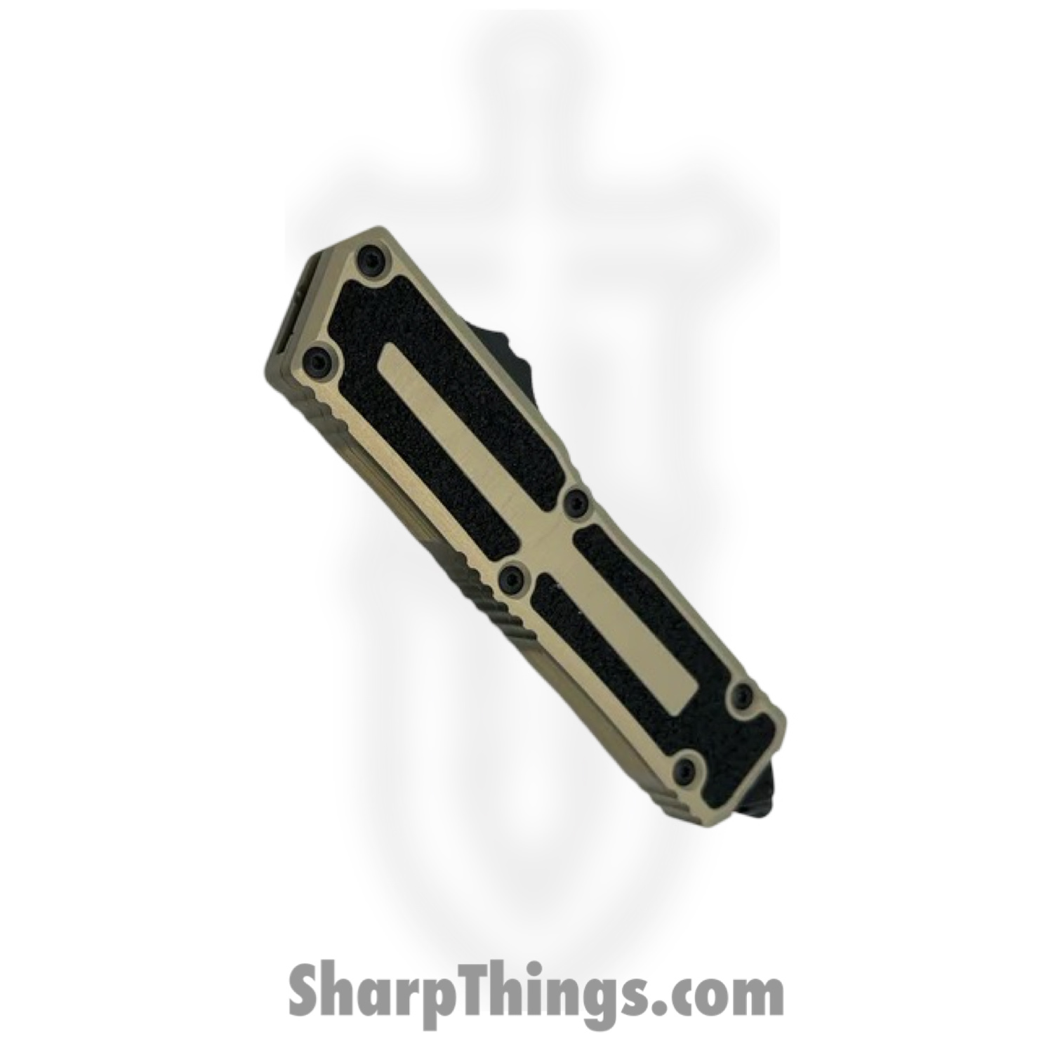Microtech - 1180-3SN - Scarab II - OTF Auto - M390MK Coated Drop Point F/S - Alumium with Traction Tape Inserts - Tan - Image 3