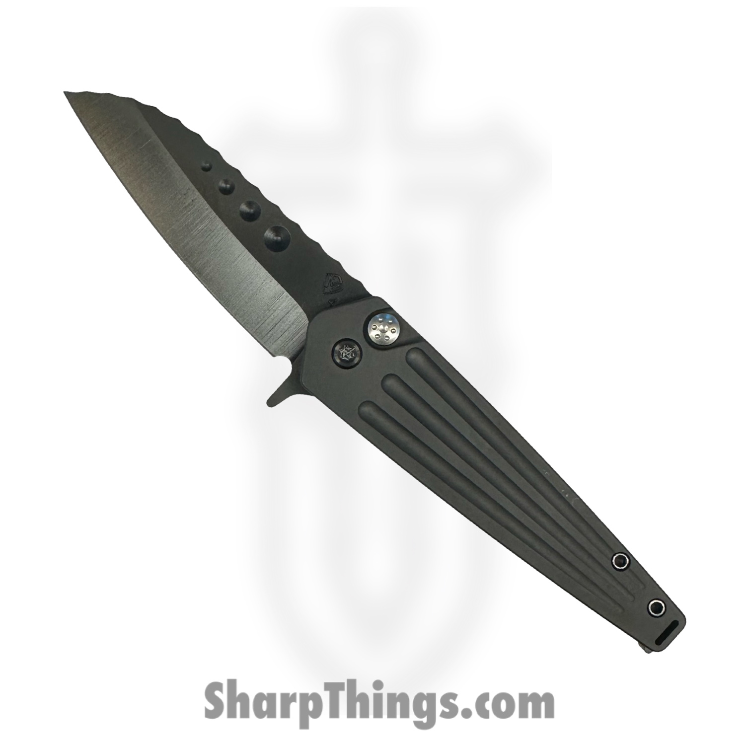 Medford Knife and Tool - 122324A - Nosferatu - Folding Knife - S45VN Coated "Armadillo" Sheepsfoot - Titanium - Black
