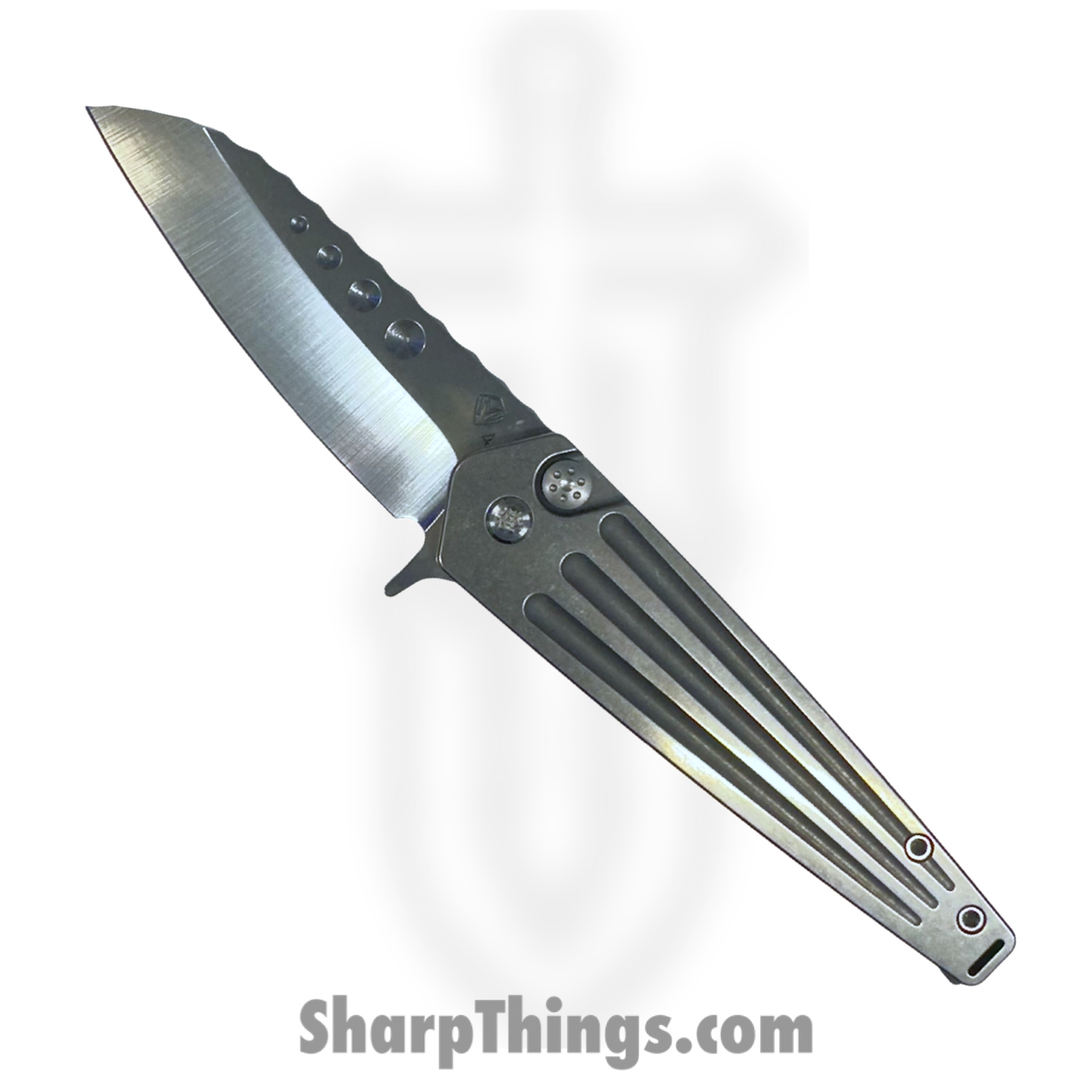 Medford Knife and Tool - 122324B - Nosferatu - Folding Knife - S45VN Tumbled "Armadillo" Sheepsfoot - Titanium - Silver