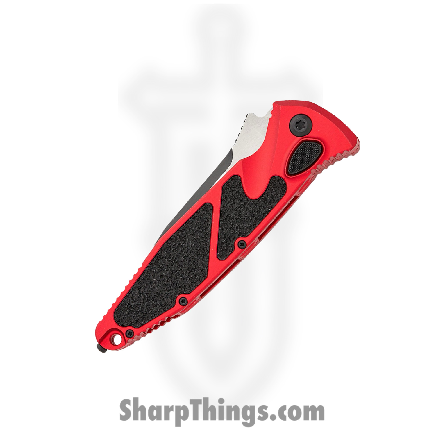 Microtech - 160A-2RD - Socom Elite - Folding Knife - M390, 204P, Elmax, or XHP Coated Clip Point P/S - Aluminum with Textured Inserts - Red - Image 3
