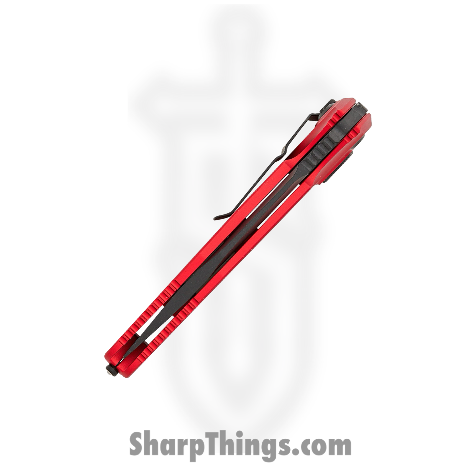 Microtech - 160A-2RD - Socom Elite - Folding Knife - M390, 204P, Elmax, or XHP Coated Clip Point P/S - Aluminum with Textured Inserts - Red - Image 5