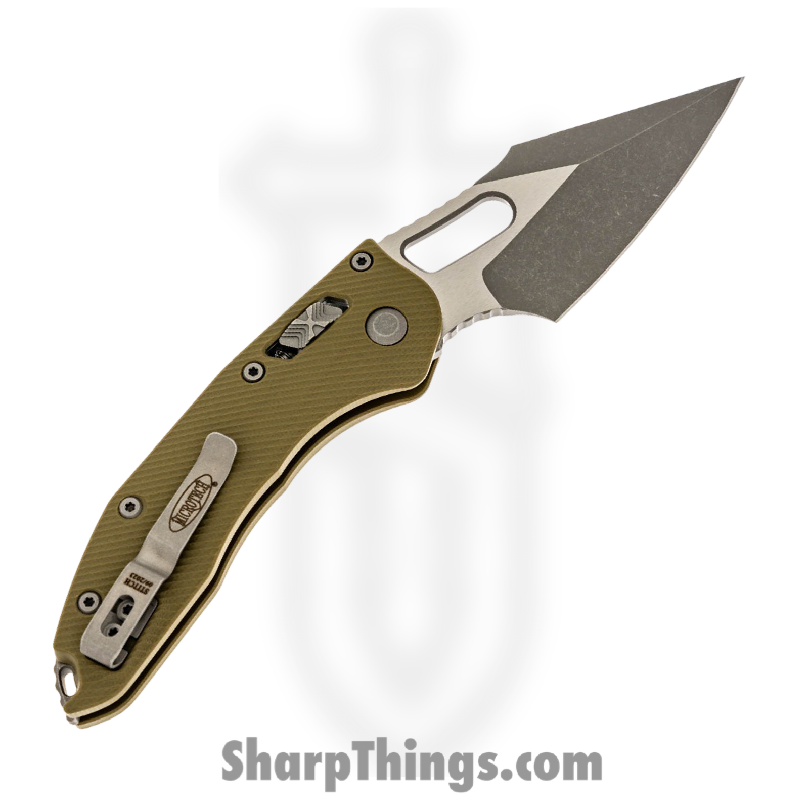 Microtech - 169RL-10APFLGTOD - Stitch - Folding Knife - M390MK Apocalyptic Spear Point - Fluted G10 - OD Green - Image 2