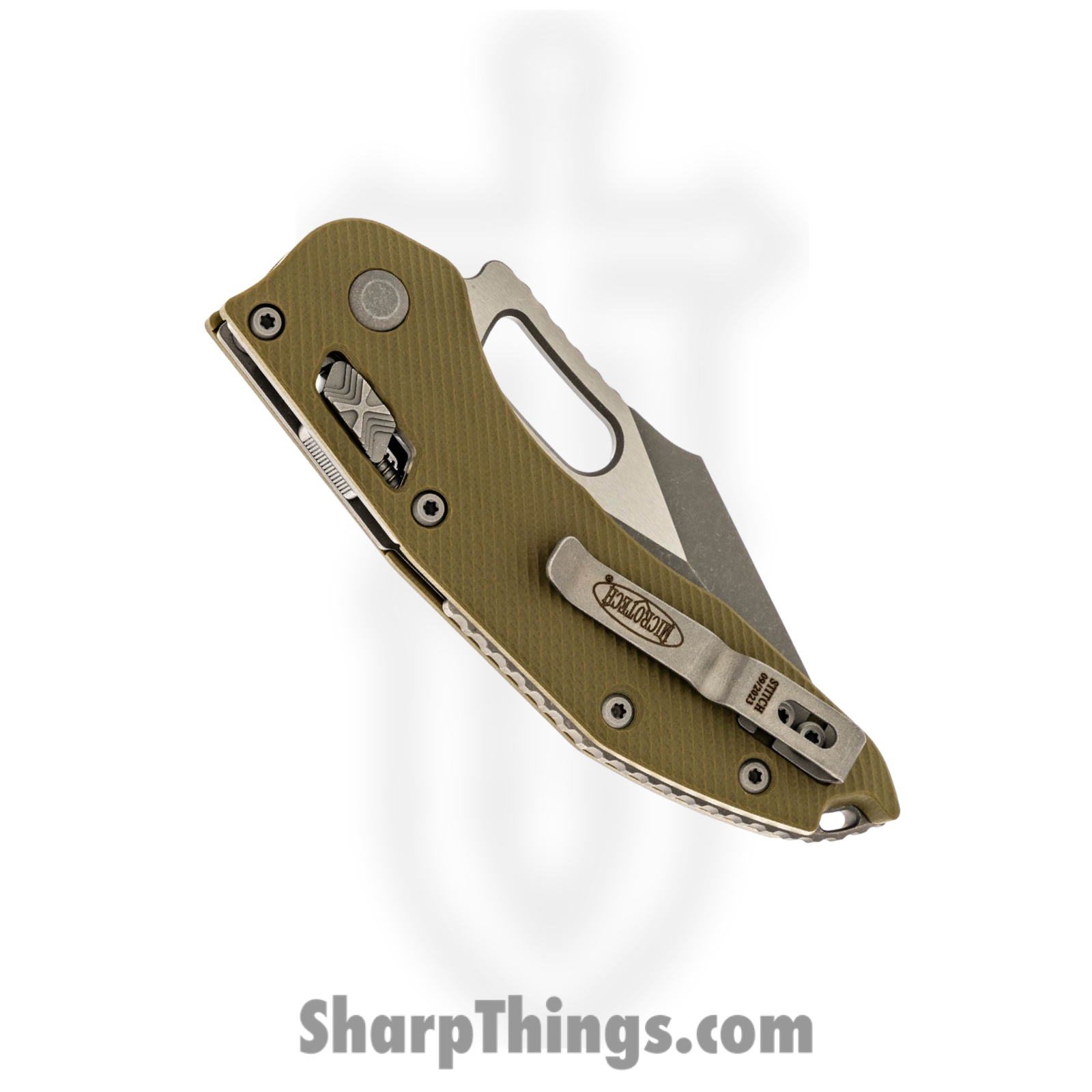 Microtech - 169RL-10APFLGTOD - Stitch - Folding Knife - M390MK Apocalyptic Spear Point - Fluted G10 - OD Green - Image 4