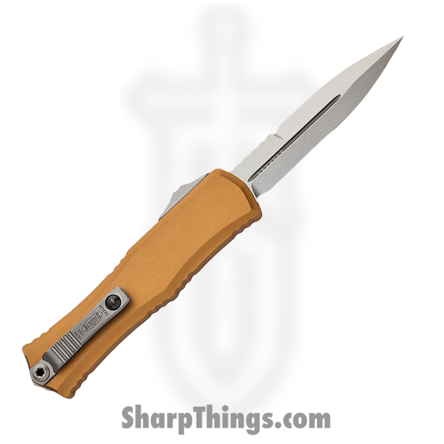 Microtech - 1701M-10TA - Mini Hera II - OTF Auto - M390MK Stonewash Bayonet - Aluminum - Tan - Image 2