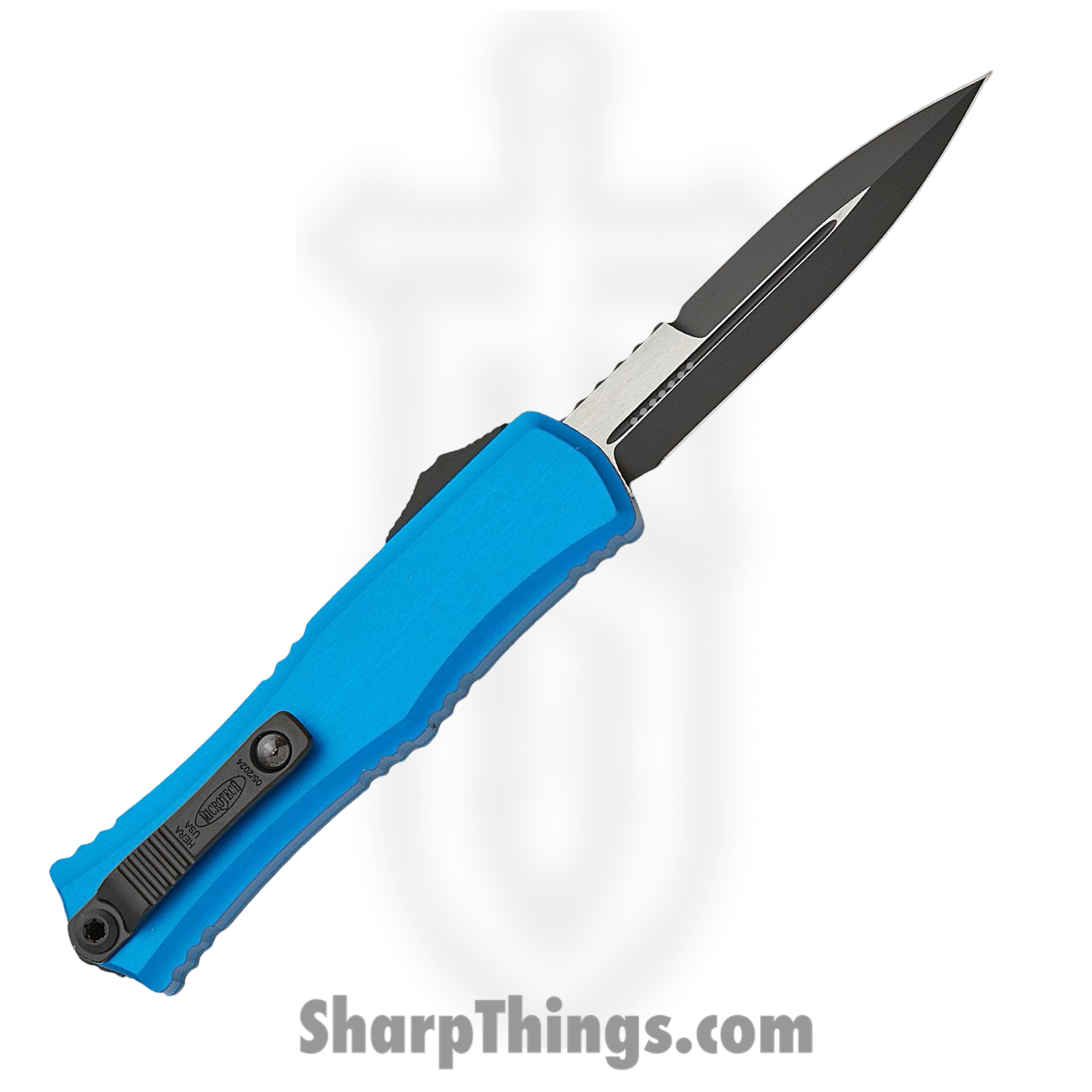 Microtech - 1701M-1BL - Mini Hera II - OTF Auto - M390MK Coated Bayonet - Aluminum - Blue - Image 2