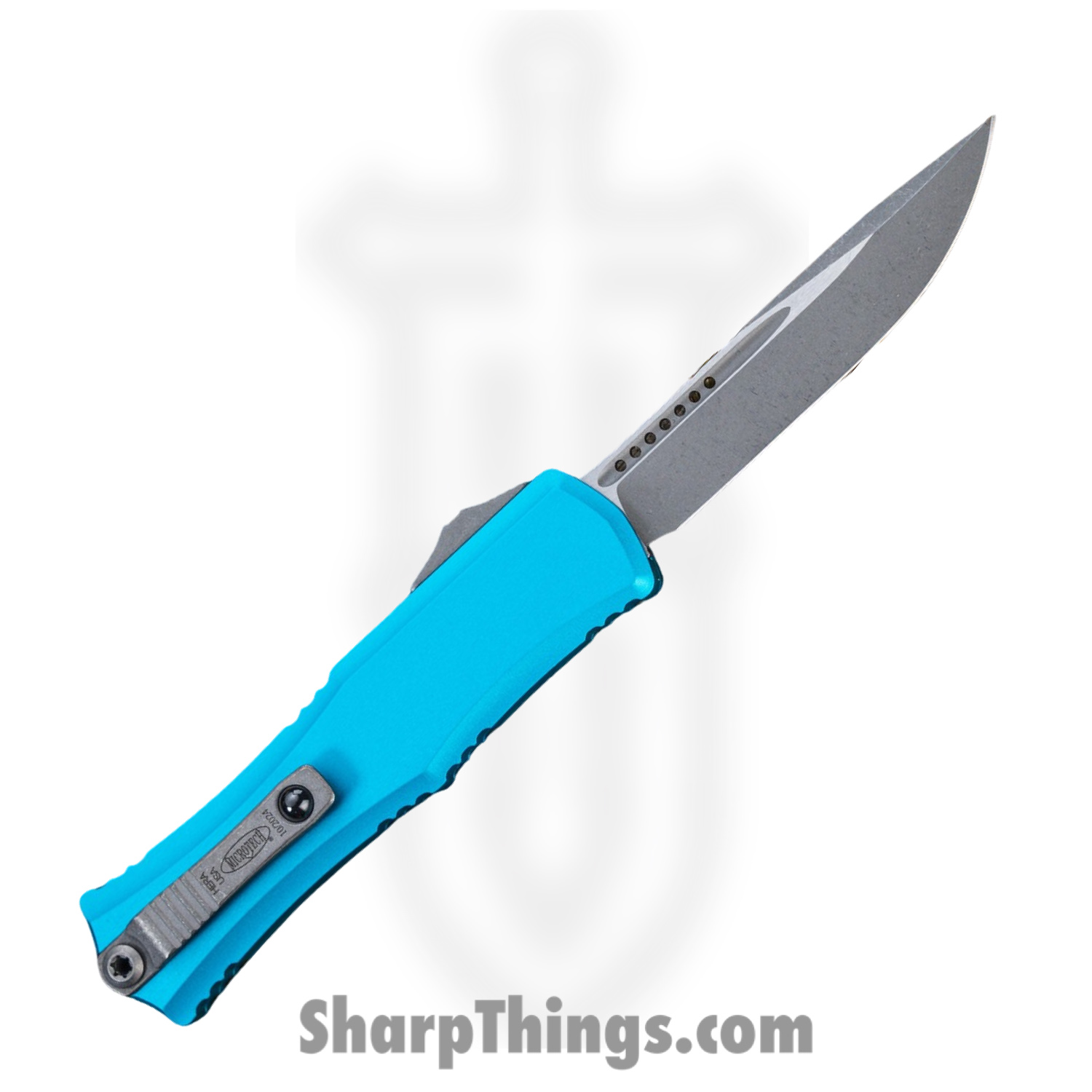 Microtech - 1703M-10APTQ - Mini Hera II - OTF Auto - M390MK Apocalyptic Drop Point - Aluminum - Turquoise - Image 2
