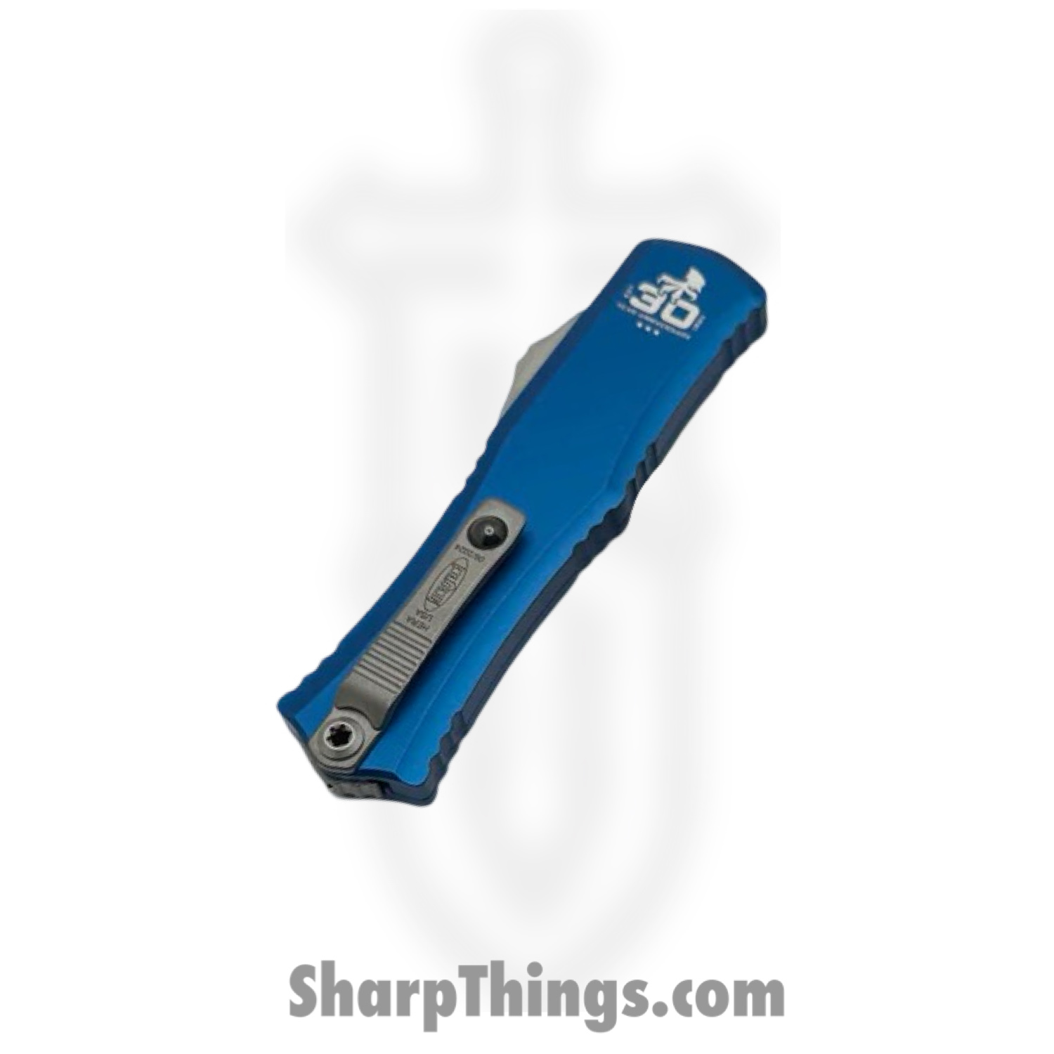 Microtech - 1703M-10BL - Mini Hera II - OTF Auto - M390MK Stonewash Drop Point - Aluminum - Blue - Image 4