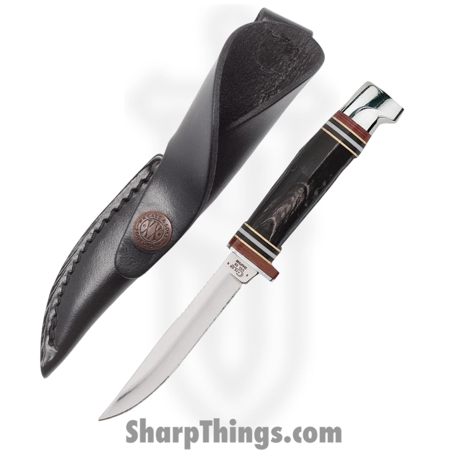 Case Cutlery - CA17916 - Buffalo Horn Mini Finn Hunter - Fixed Blade Knife - Tru-Sharp Stainless Steel - Jigged Buffalo Horn Handle - Image 3