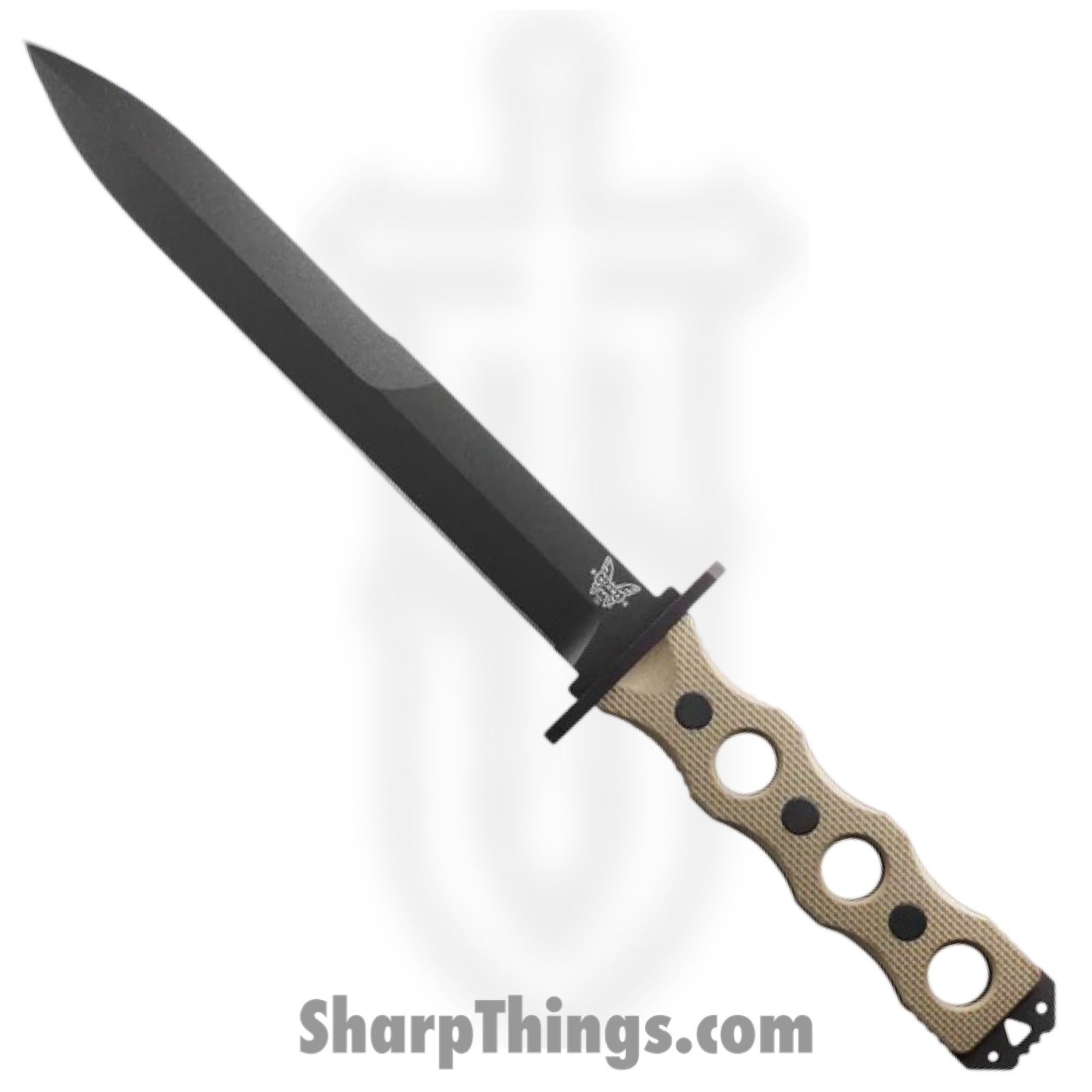 Benchmade - 185BK - SOCP Fixed Blade - Fixed Blade Knife - CPM 3V Coated D/E - G10 - Black