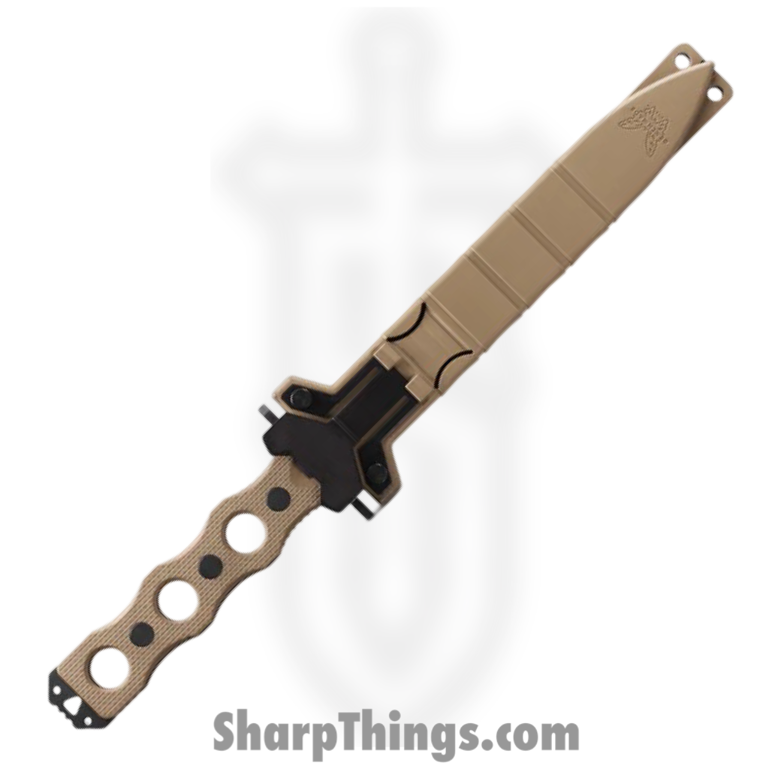 Benchmade - 185BK - SOCP Fixed Blade - Fixed Blade Knife - CPM 3V Coated D/E - G10 - Black - Image 7