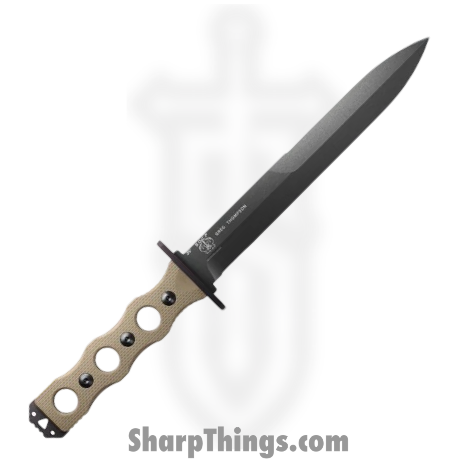 Benchmade - 185BK - SOCP Fixed Blade - Fixed Blade Knife - CPM 3V Coated D/E - G10 - Black - Image 6