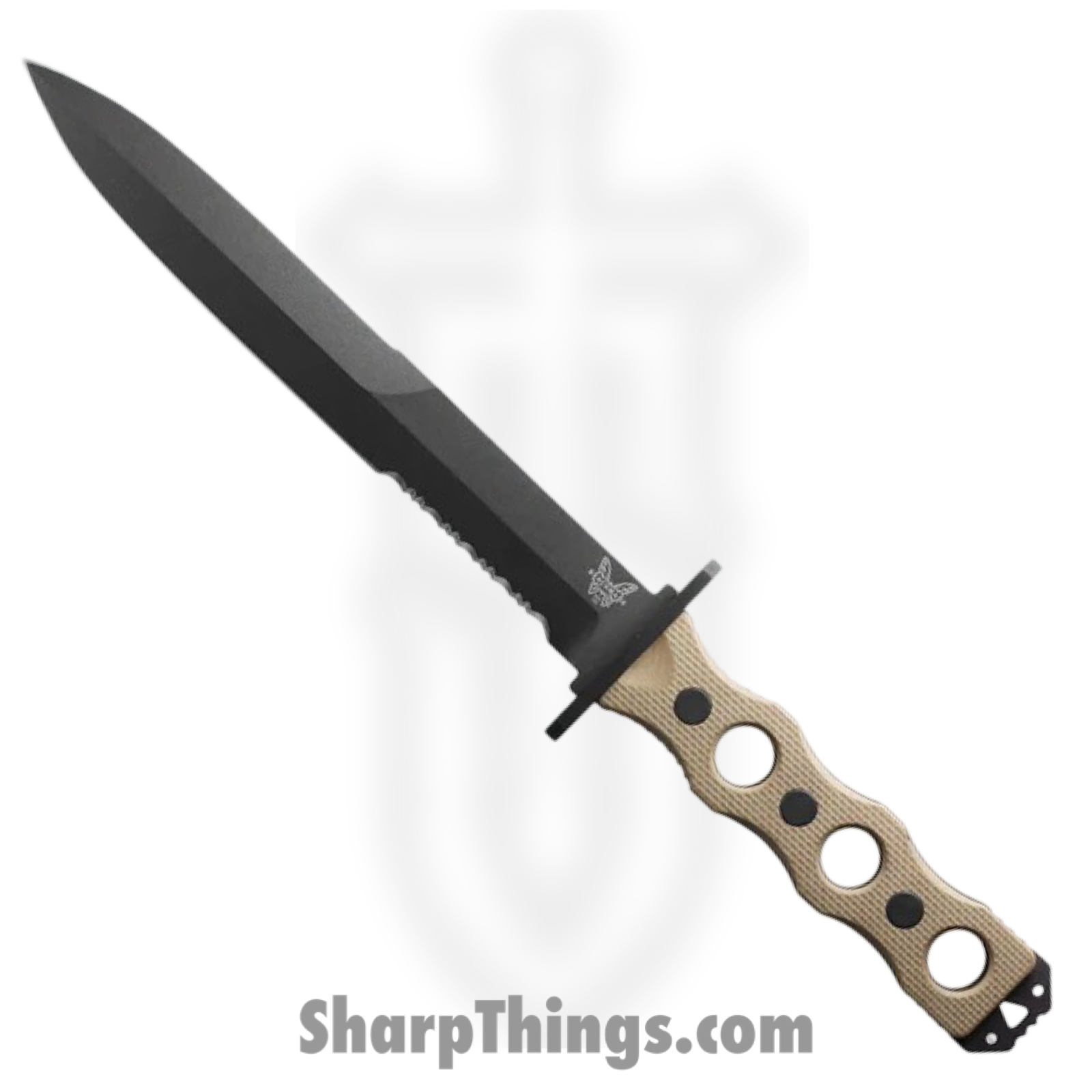 Benchmade - 185SBK-1 - SOCP Fixed Blade - Fixed Blade Knife - CPM 3V Coated D/E P/S - G10 - Tan