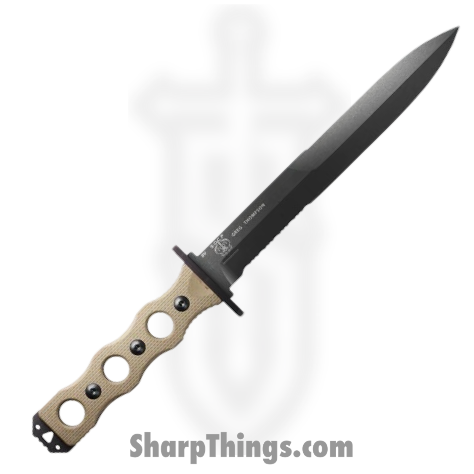 Benchmade - 185SBK-1 - SOCP Fixed Blade - Fixed Blade Knife - CPM 3V Coated D/E P/S - G10 - Tan - Image 2