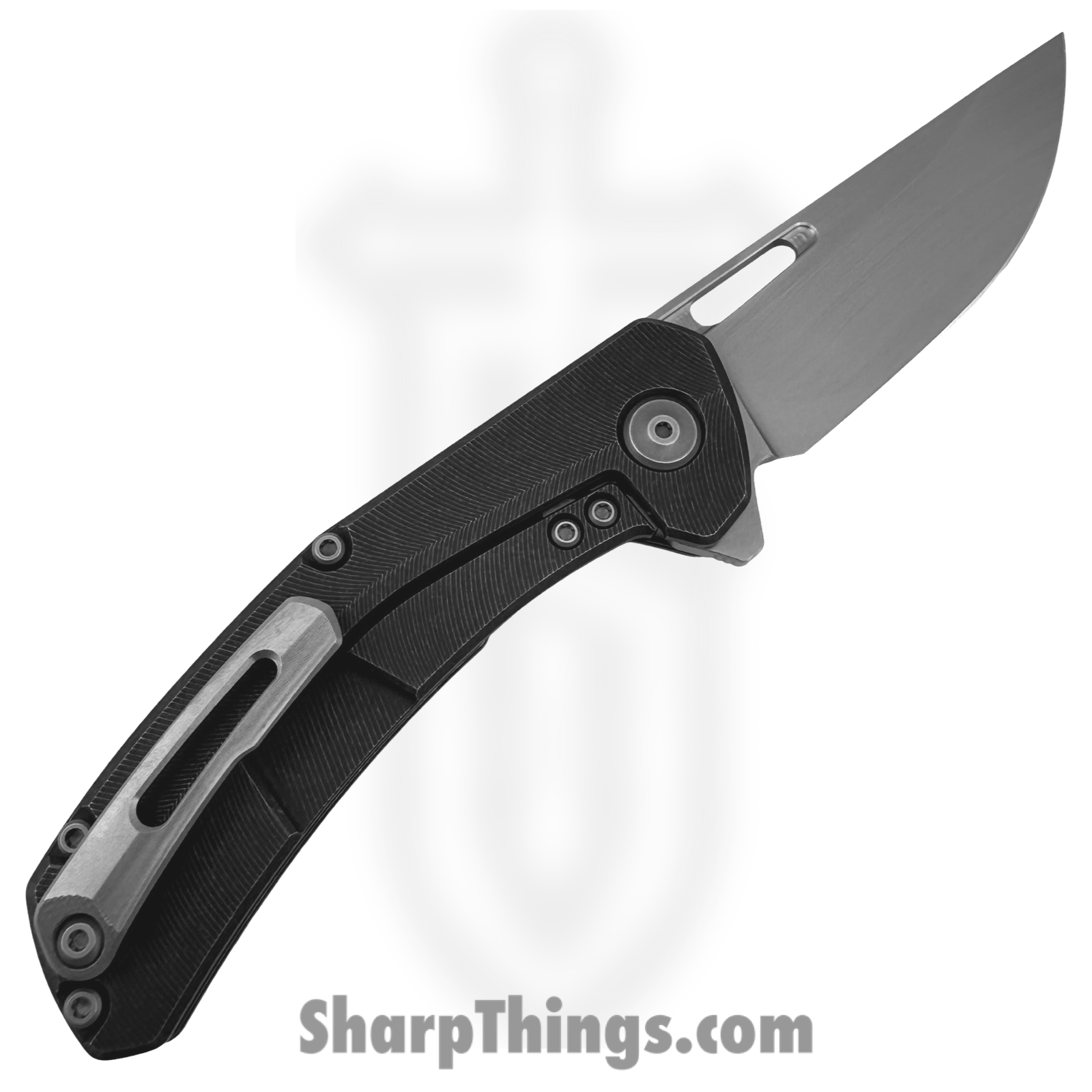 Tactile Knife Co. - 20-AR-MC01-TTF3 - Archer Feathered - Folding Knife - CPM MagnaCut Stonewash Drop Point - Titanium - Darkwash - Image 2