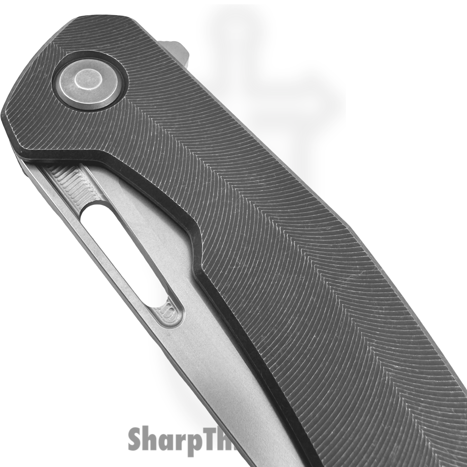 Tactile Knife Co. - 20-AR-MC01-TTF3 - Archer Feathered - Folding Knife - CPM MagnaCut Stonewash Drop Point - Titanium - Darkwash - Image 7