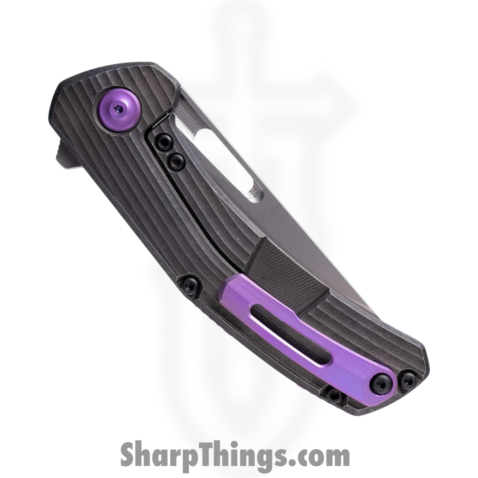 Tactile Knife Co. - 20-AR-MC01-TTF1 - Archer - Folding Knife - CPM MagnaCut Matte Drop Point - Titanium - Black/Purple - Image 2