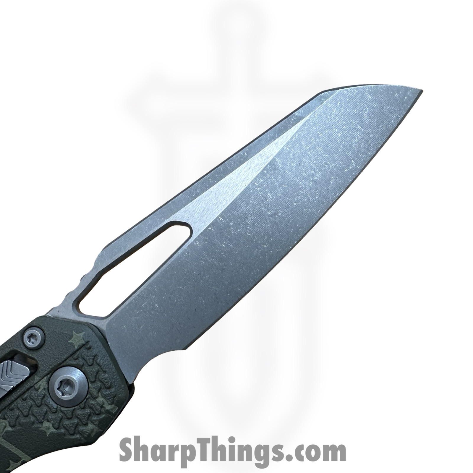 Microtech - 210T-10 APPMODFLAG - MSI RAM-LOK Flag - Folding Knife - M390MK Modified Sheepsfoot - Injection Molded Polymer - OD Green Flag - Image 8