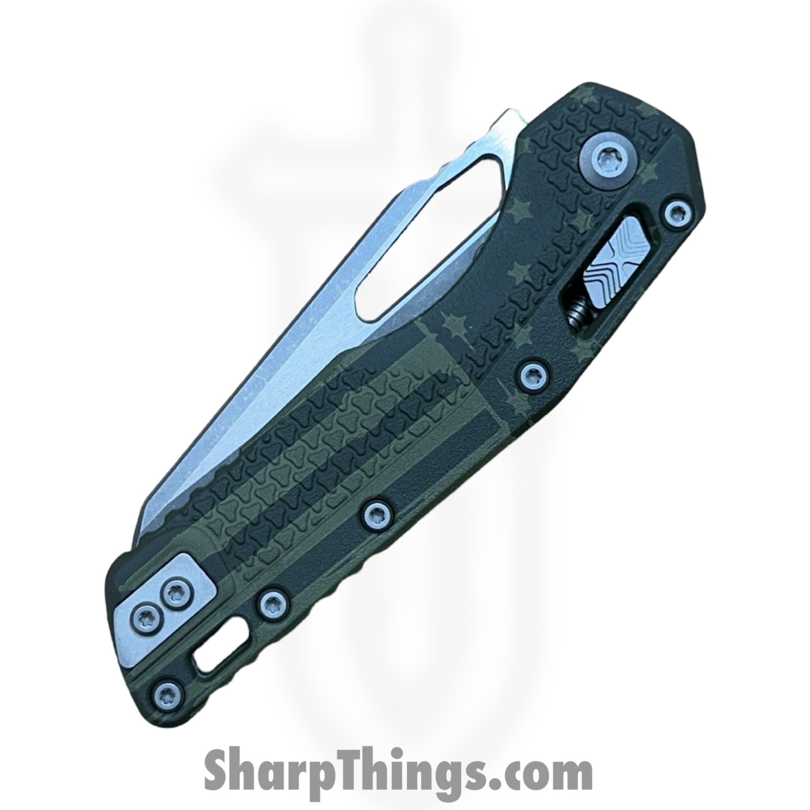 Microtech - 210T-10 APPMODFLAG - MSI RAM-LOK Flag - Folding Knife - M390MK Modified Sheepsfoot - Injection Molded Polymer - OD Green Flag - Image 4