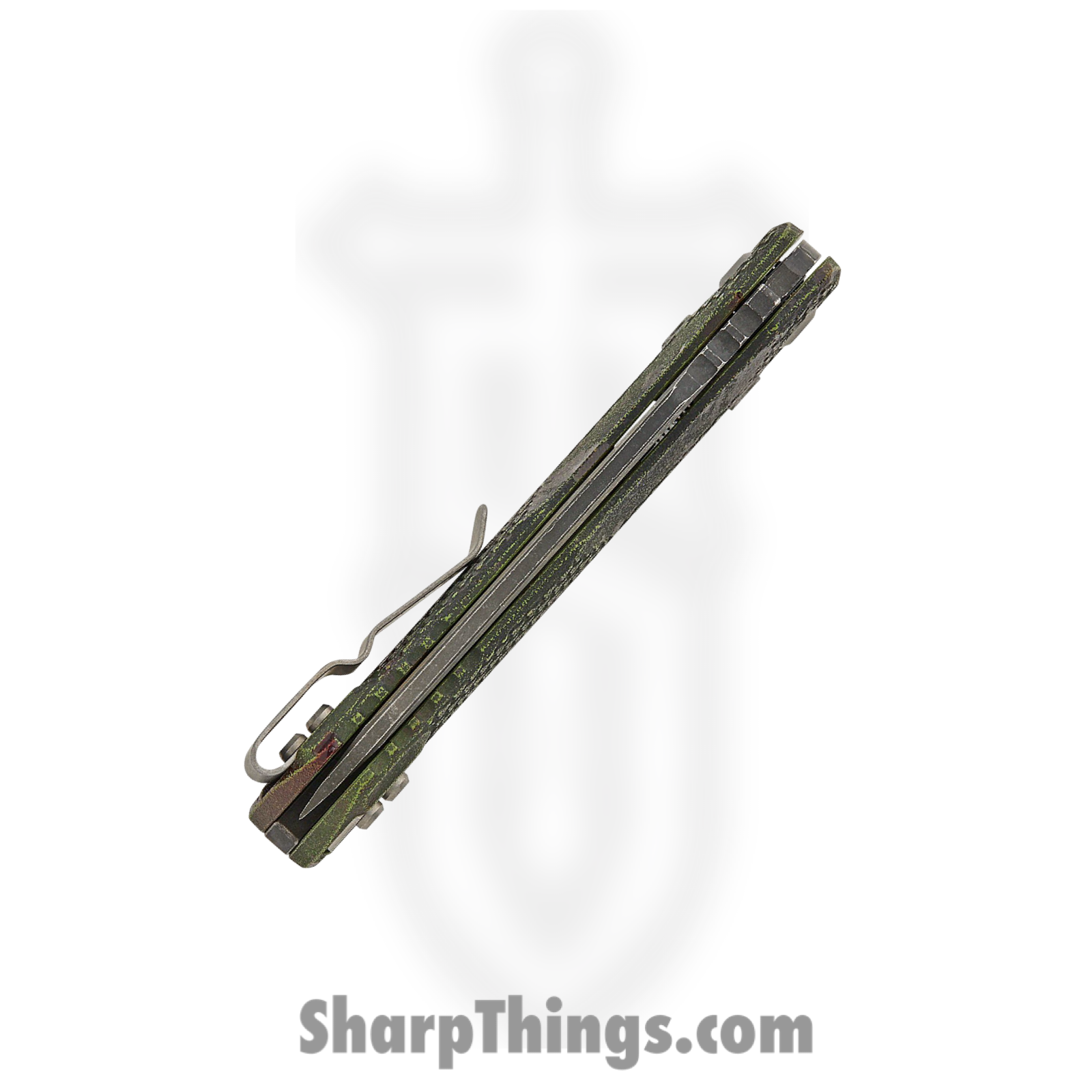 Microtech - 210T-3PMOBS - MSI Signature Series - Folding Knife - M390MK Apocalyptic Modified Sheepsfoot - "Outbreak" Polymer - Black Green - Image 5