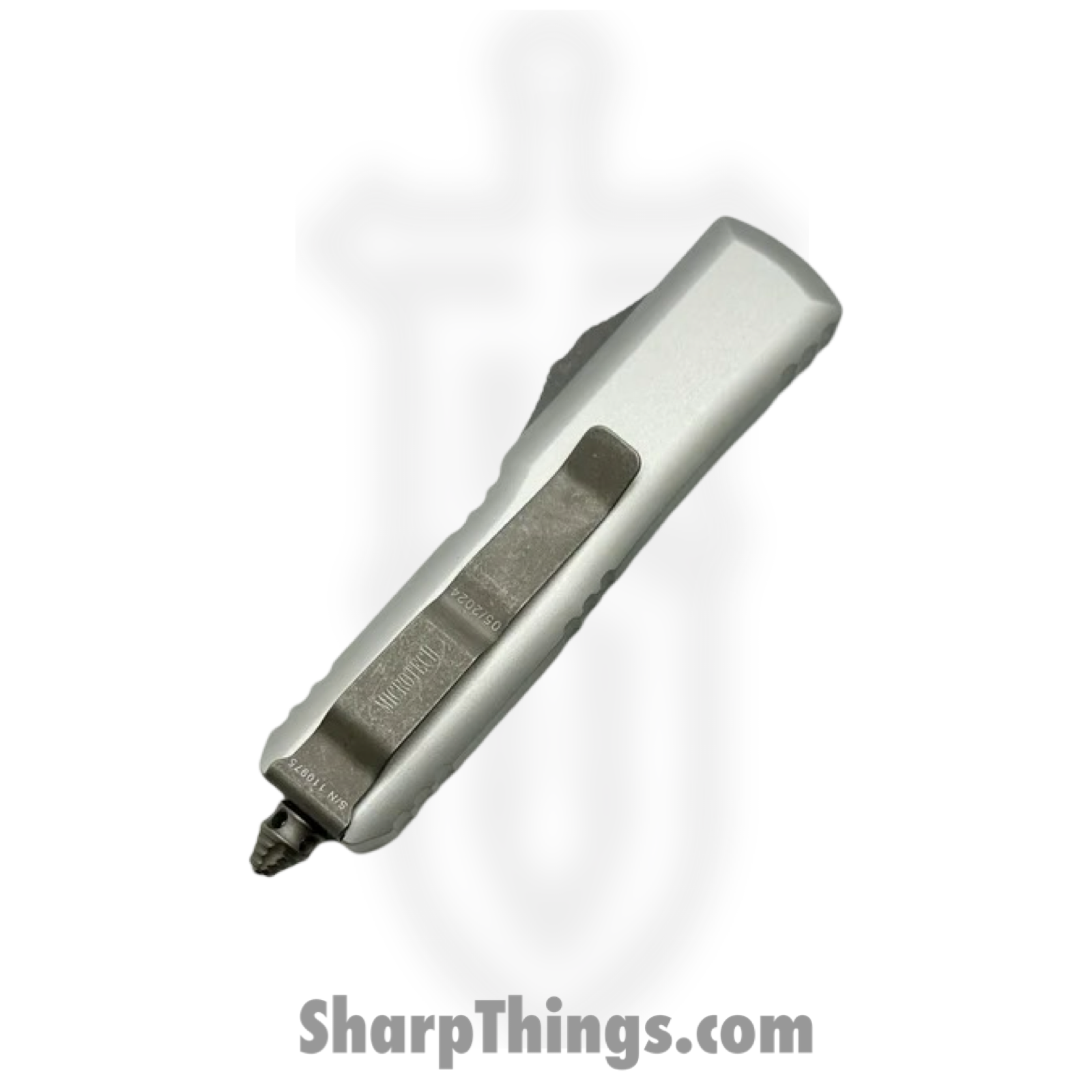 Microtech - 231-10APCR - UTX-85 - OTF Auto - M390, 204P, Elmax, or XHP Apocalyptic Drop Point - Aluminum - Clear - Image 4