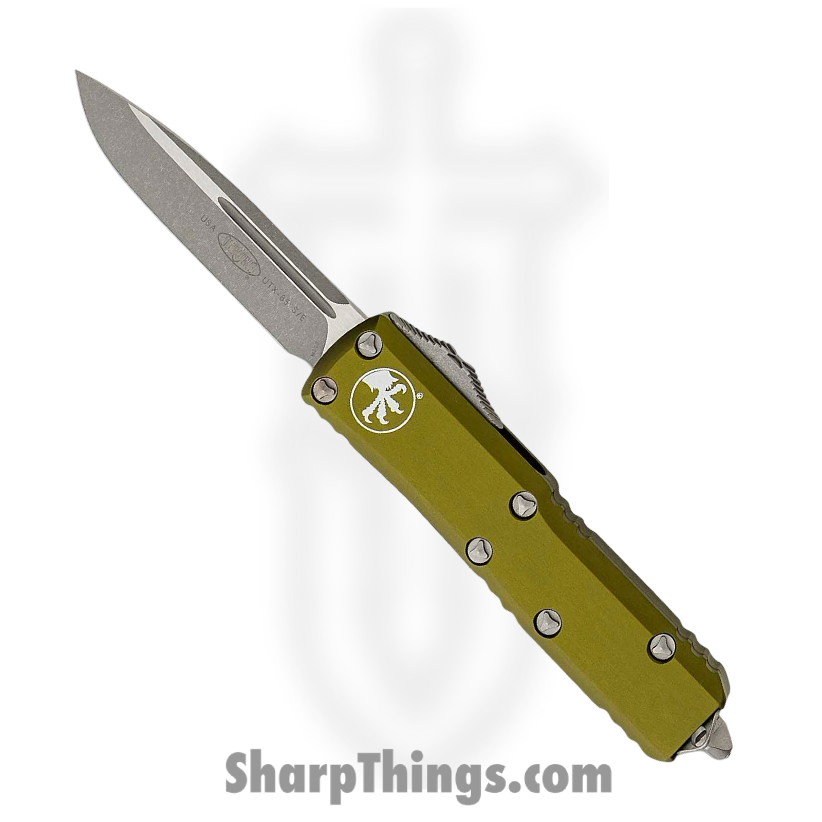 Microtech - 231-10APOD - UTX-85 - OTF Auto - M390 Apocalyptic Drop Point - 6061-T6 Aluminum - OD Green