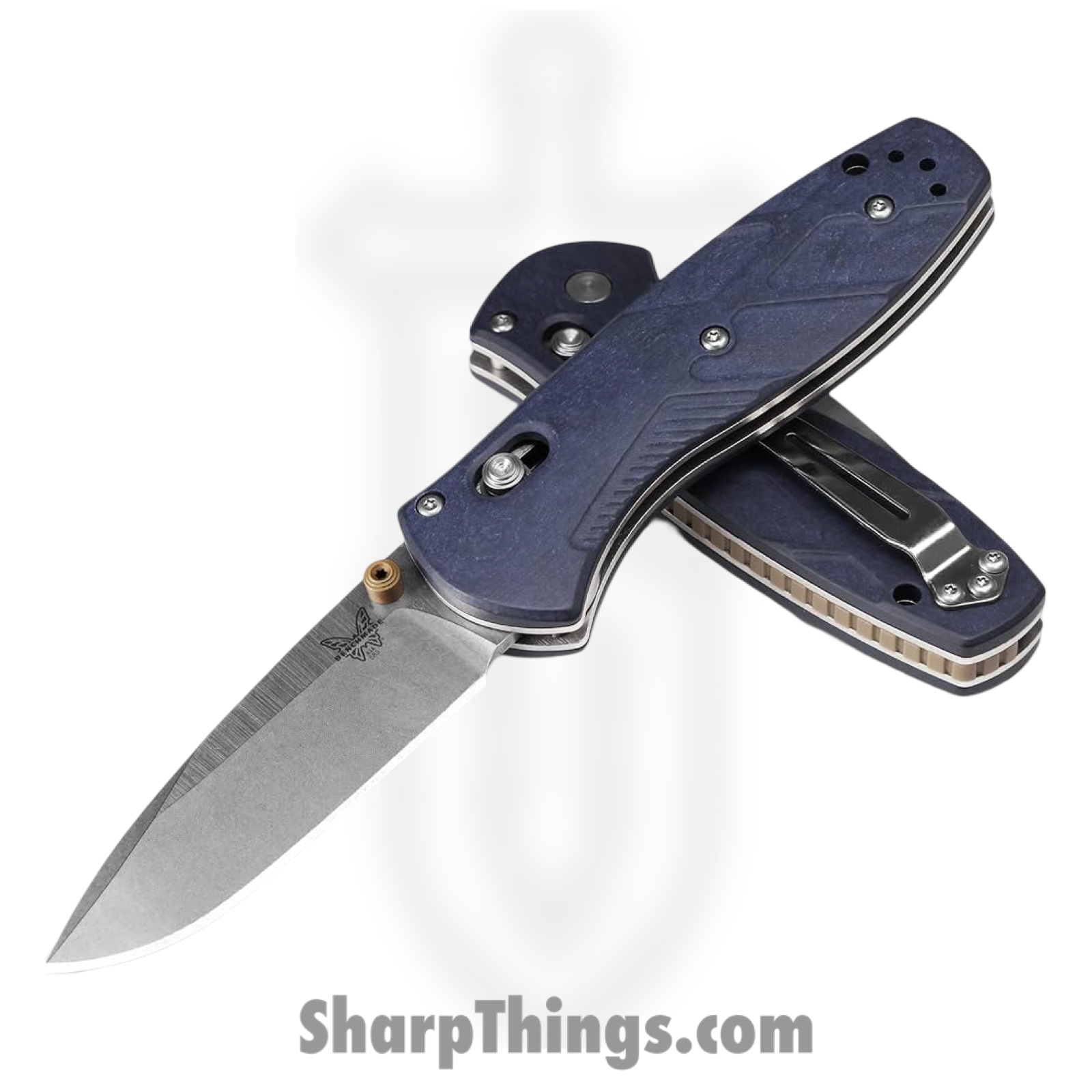 Benchmade - 581-03 - Barrage - Folding Knife - CPM S30V Satin Drop Point - Richlite - Blue - Image 3